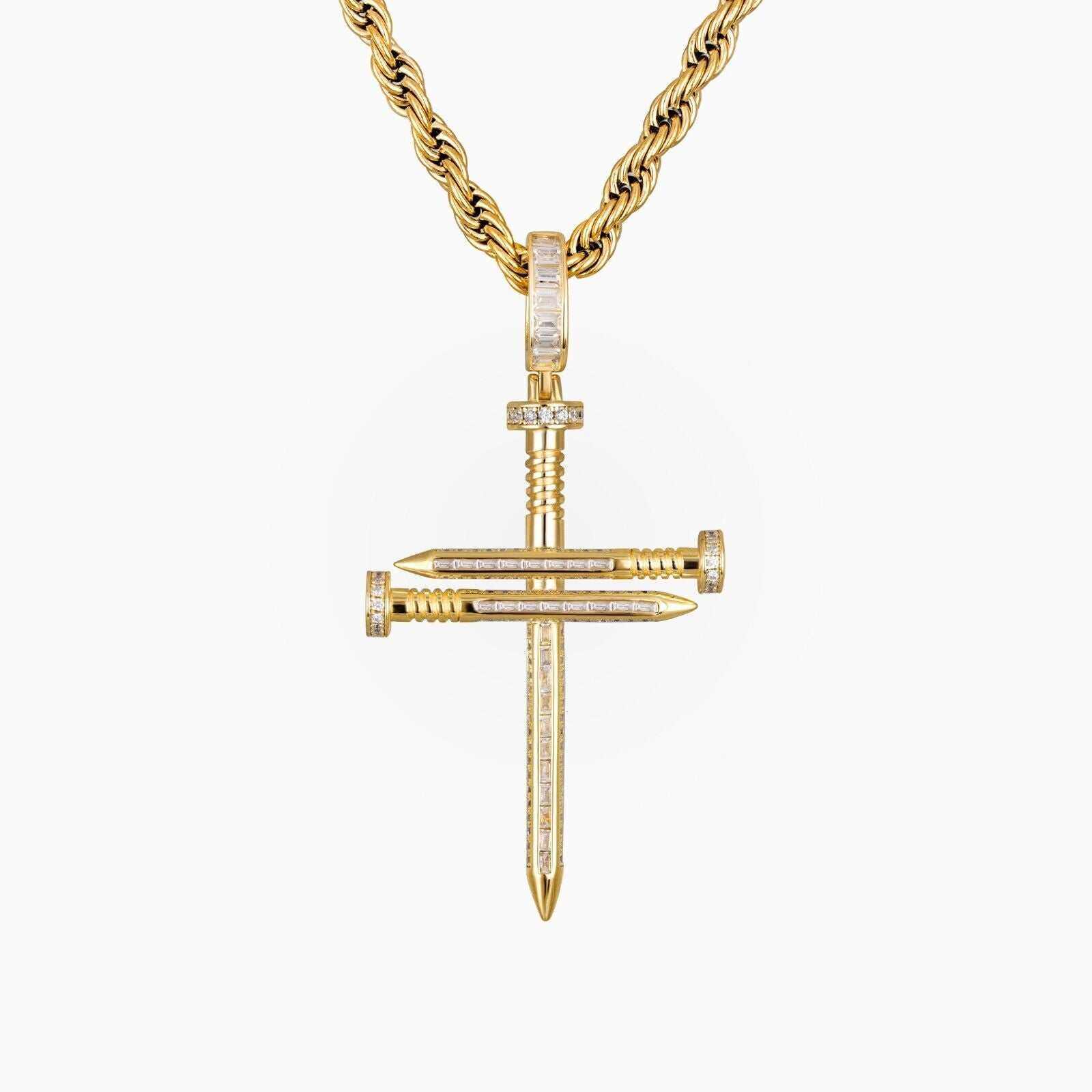Nail Cross Pendant in 925 Sterling Silver