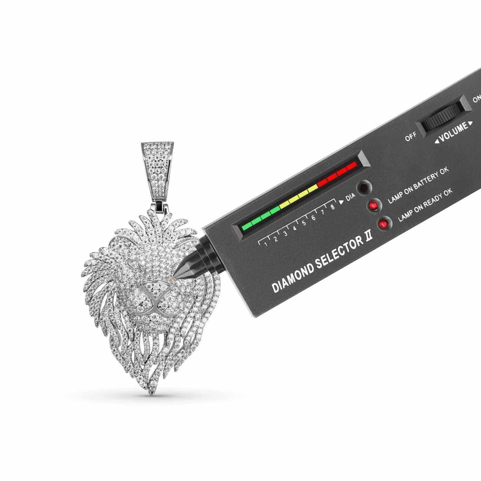 Iced Moissanite Lion Head pendant with GRA certification passes diamond test