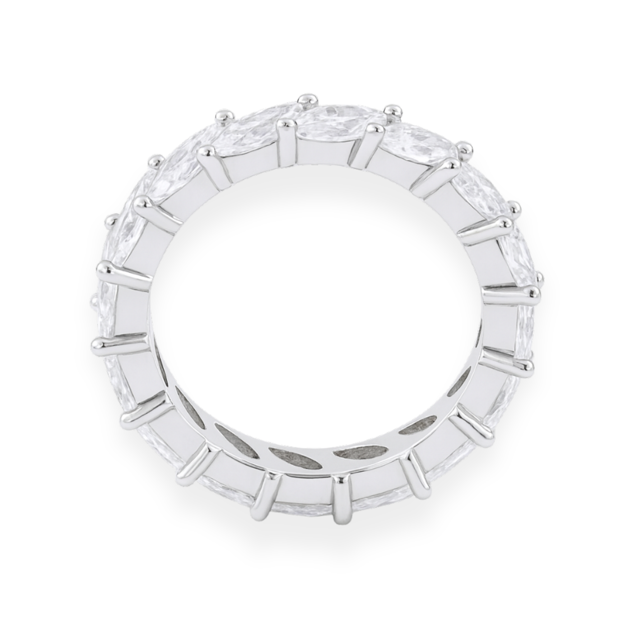 Moissanite Marquise Cut Eternity Band in 925 Sterling Silver