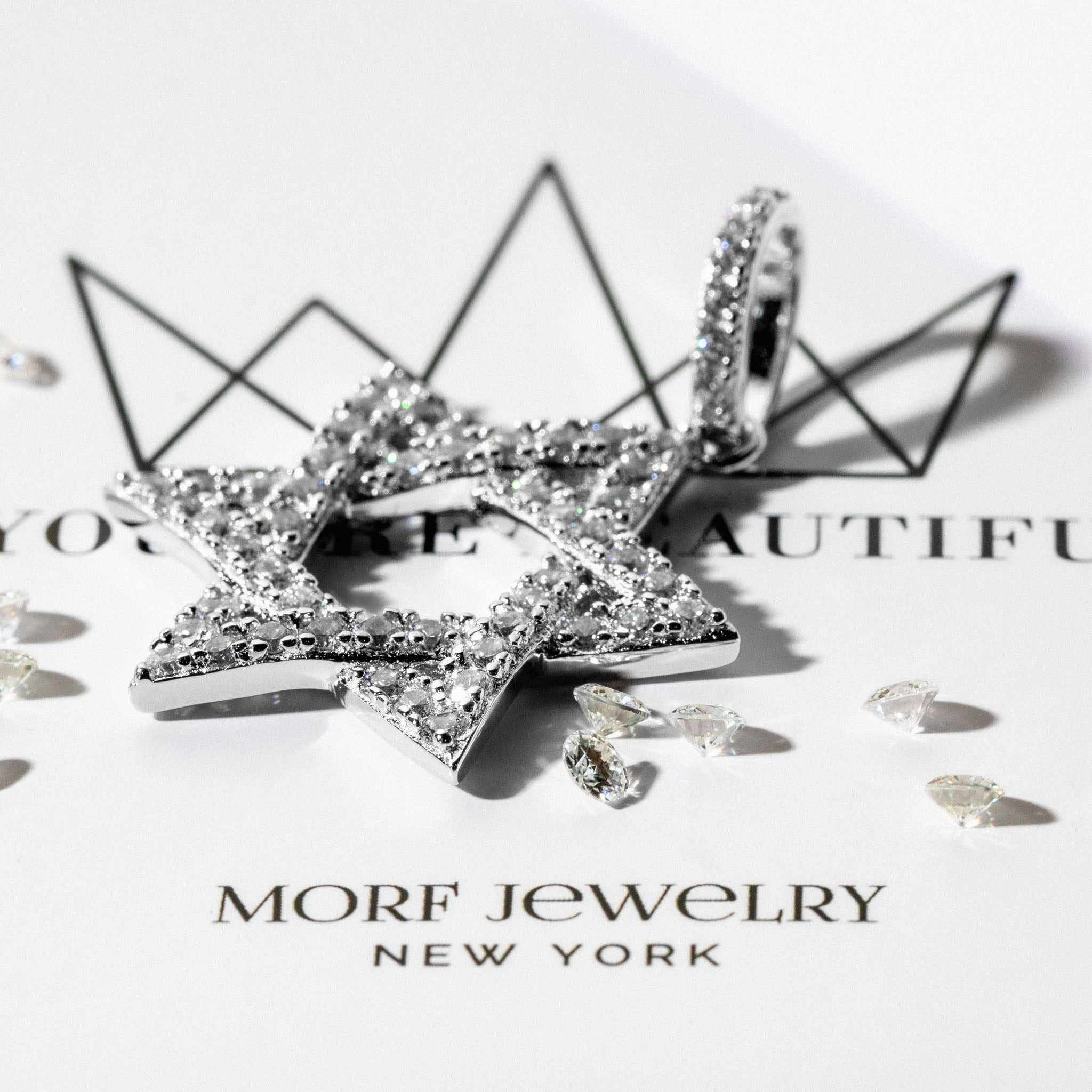 Jewish Magen Star Of David Pendant - Solid 925 Sterling Silver Men's Jewelry