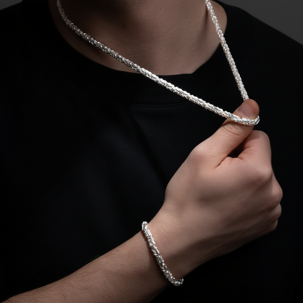4MM Byzantine Chain 925 Sterling Silver