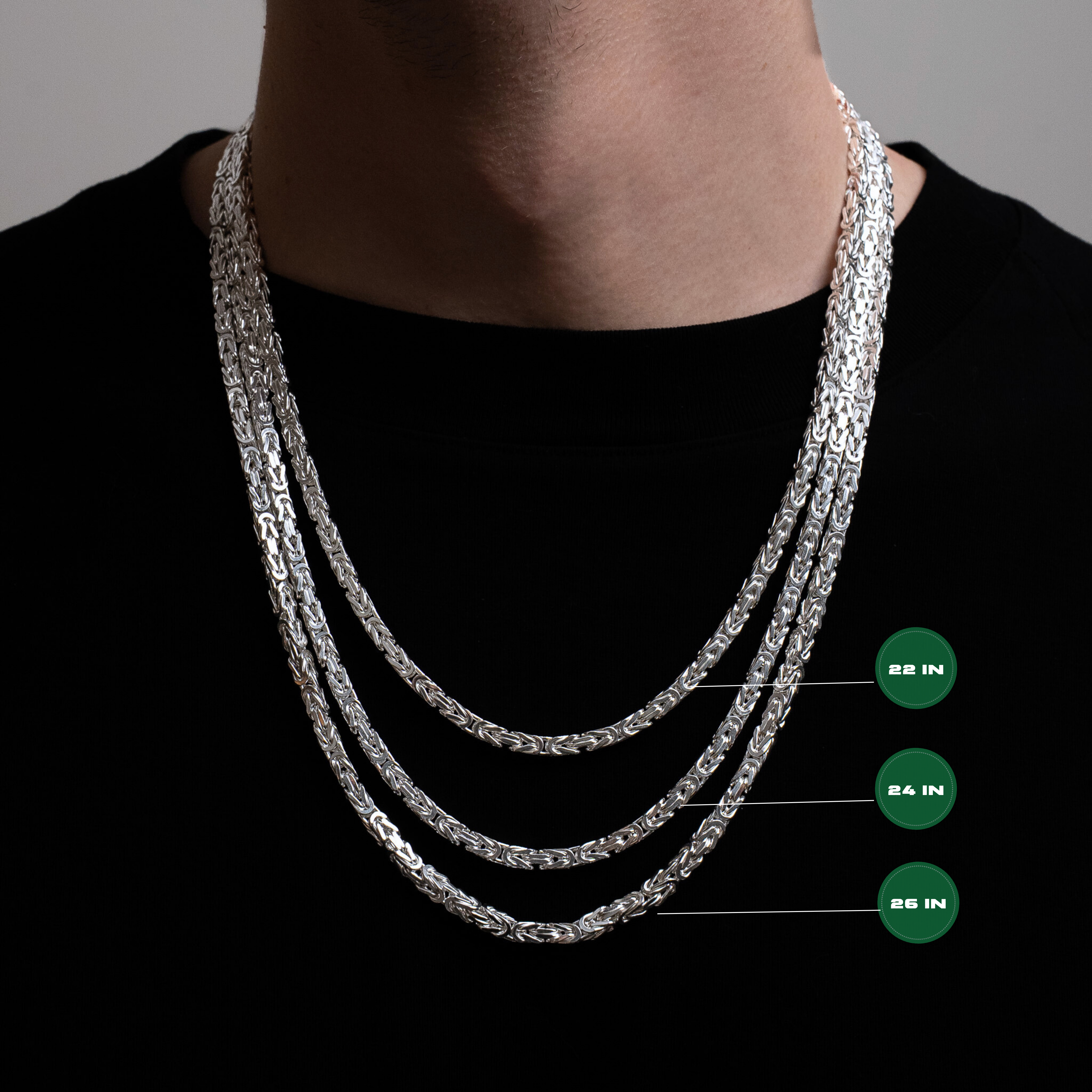 4MM Byzantine Chain 925 Sterling Silver