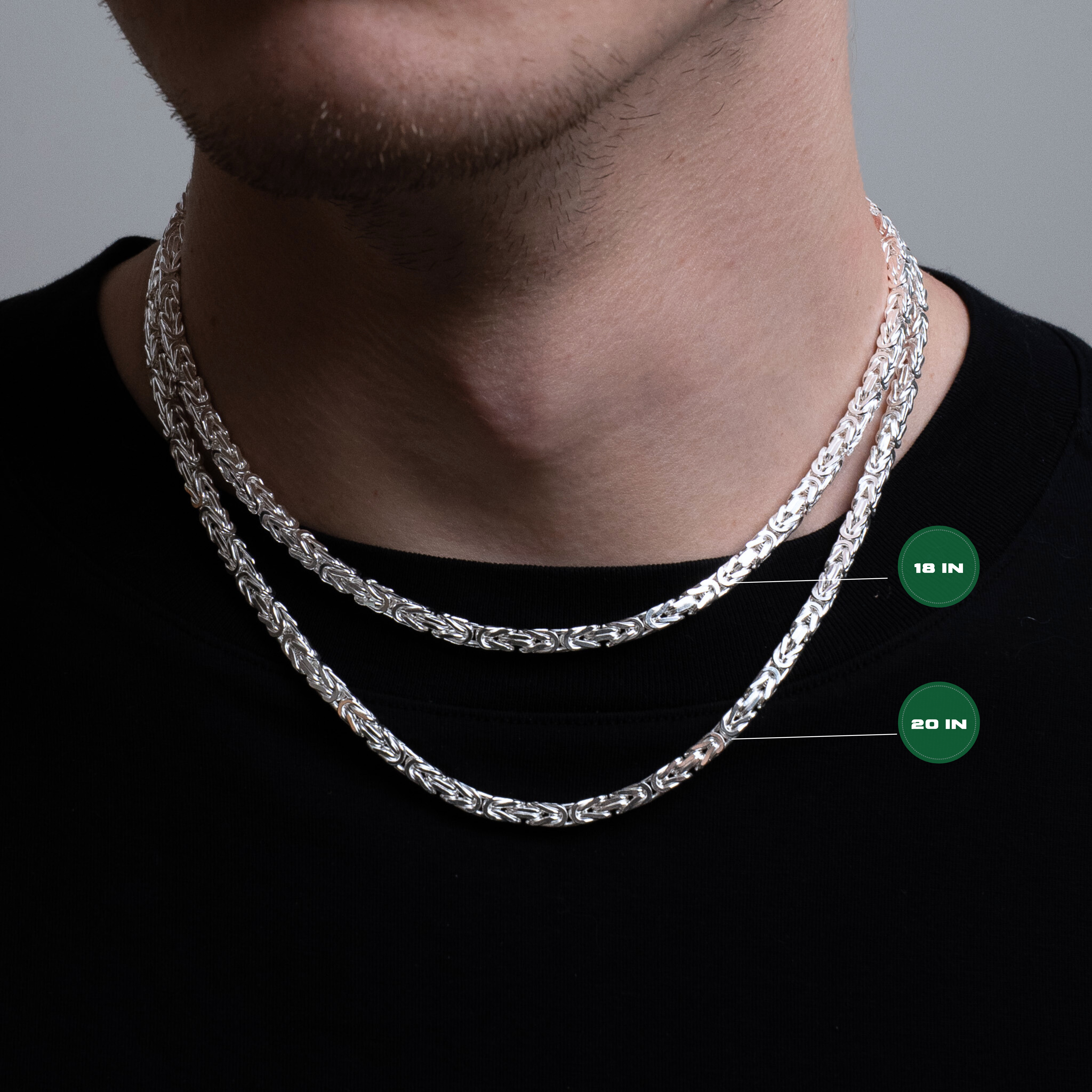 4MM Byzantine Chain 925 Sterling Silver