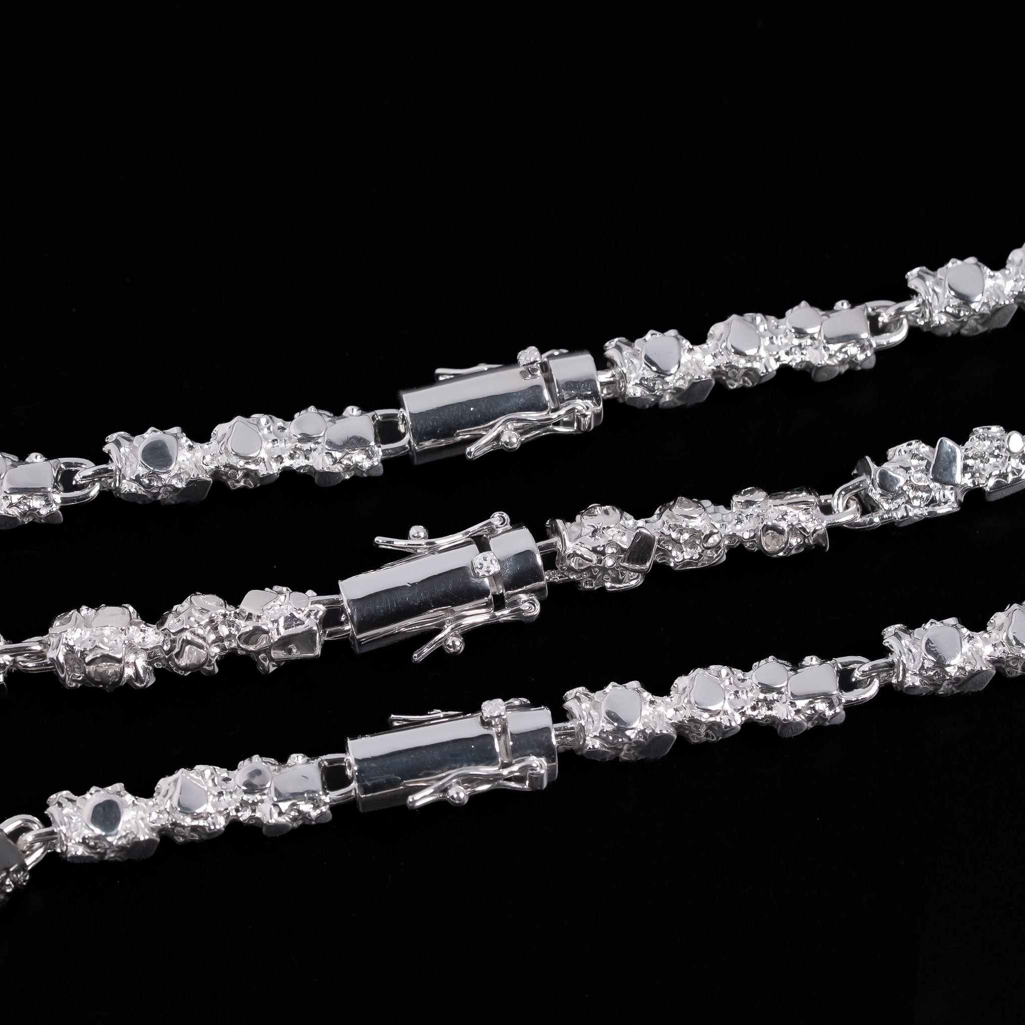 Nugget Chain 8.5 mm Necklace Real Solid 925 Sterling Silver