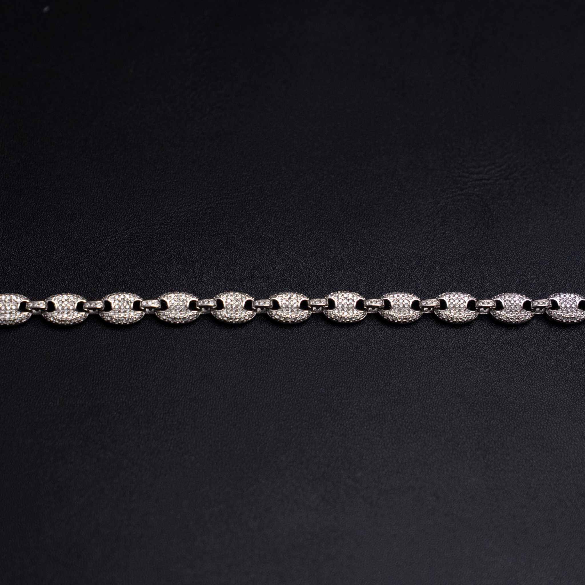 Moissanite Puffed Mariner Link Bracelet 925 Sterling Silver