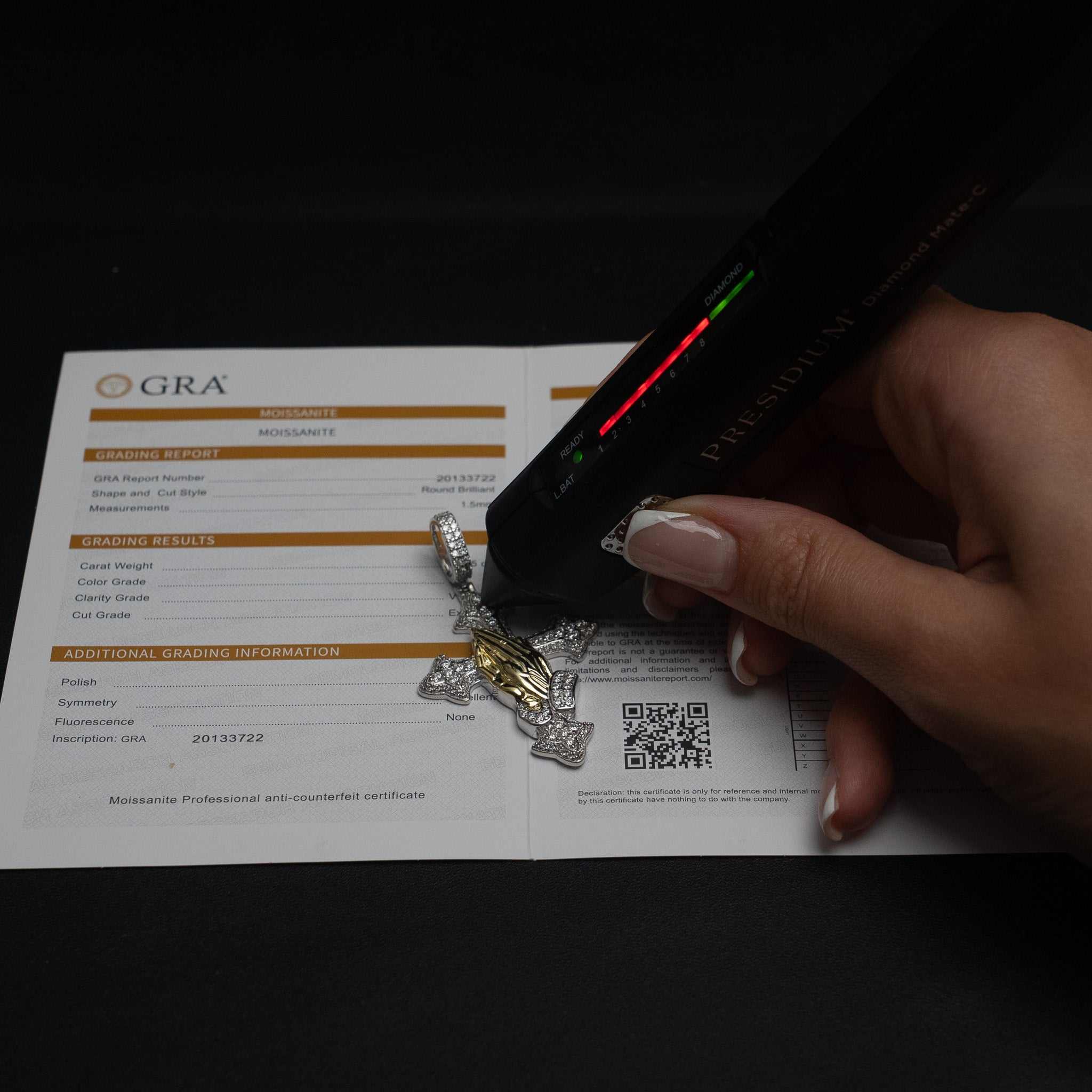 Two Tone Praying Hands Cross Pendant 925 Sterling Silver