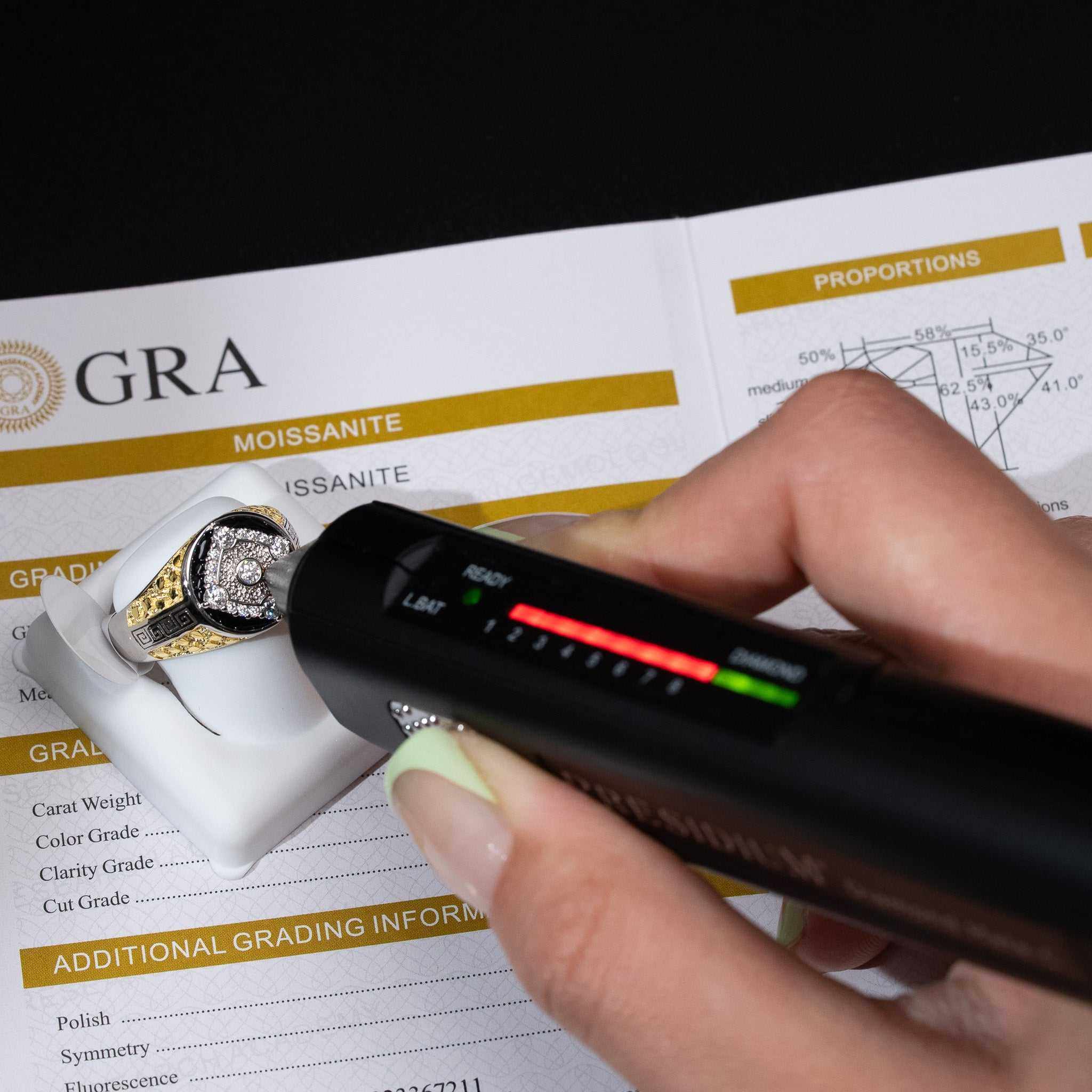 moissanite nugget ring two tone 925 sterling silver