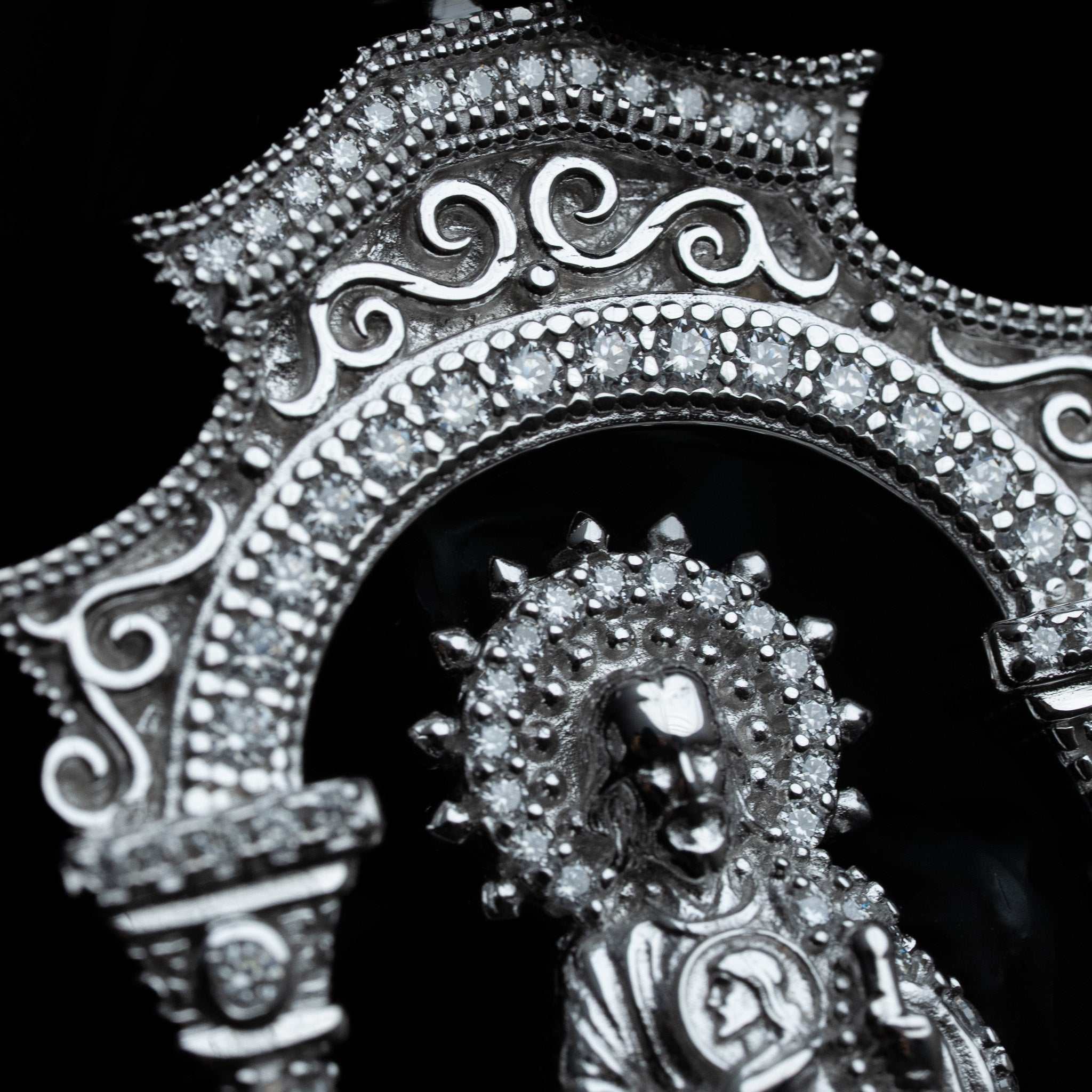 Moissanite Saint Judas Pendant in 925 sterling silver super detailed