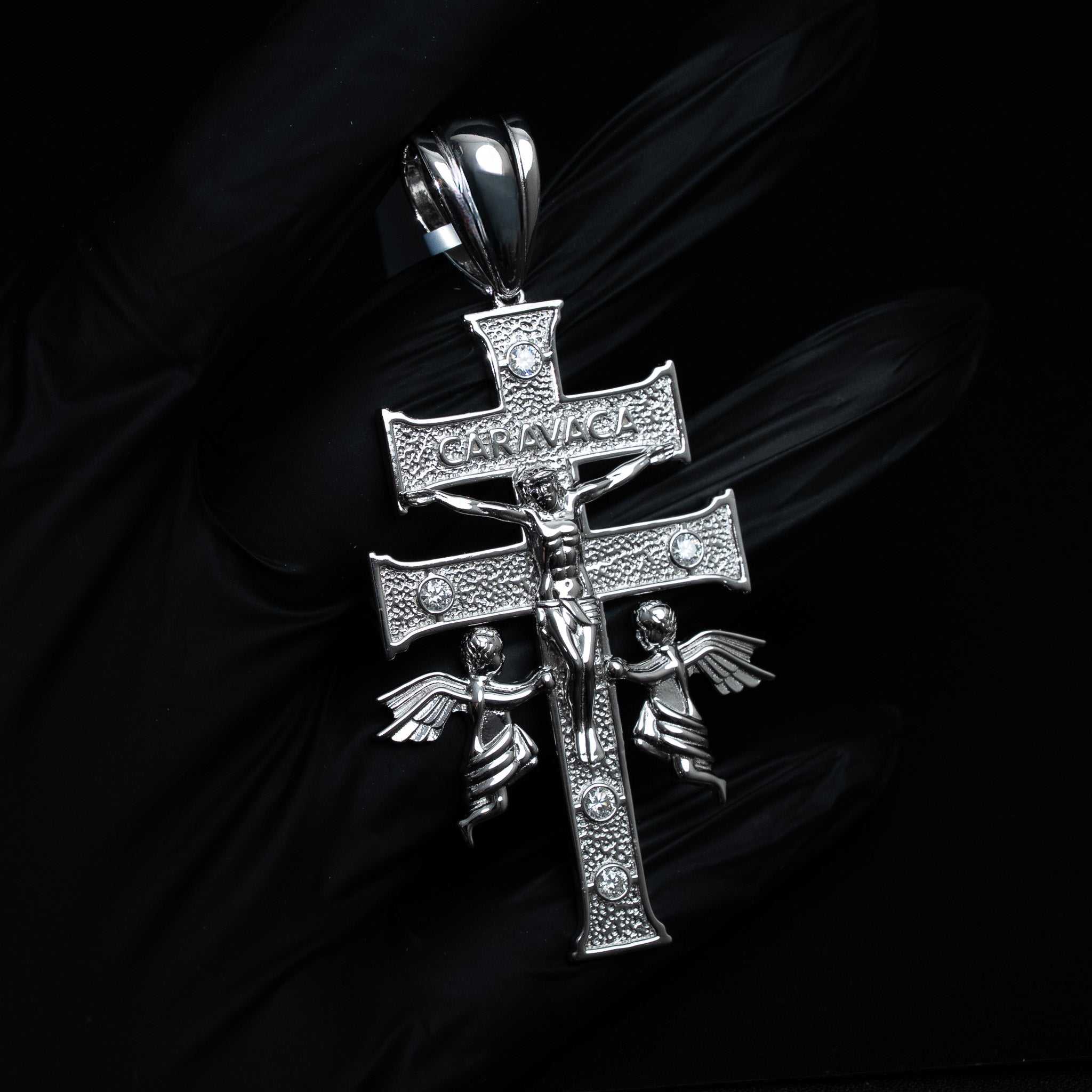 Cruz de Caravaca Moissanite Cross Pendant 925 Sterling Silver