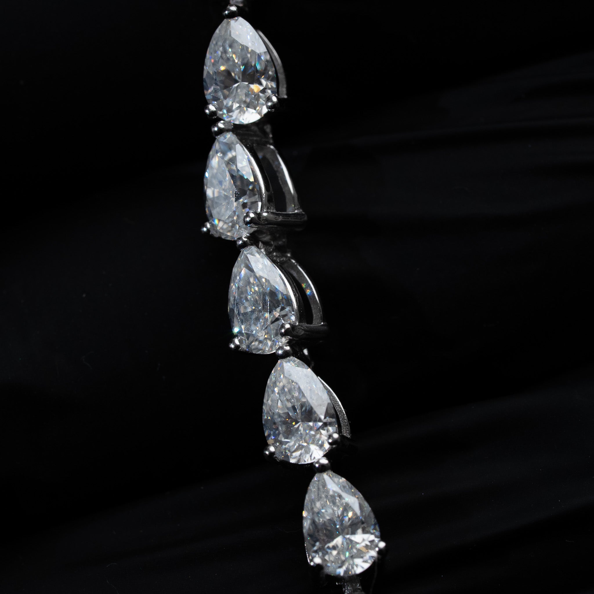 Moissanite Pear Cut Tennis Bracelet 925 Sterling Silver
