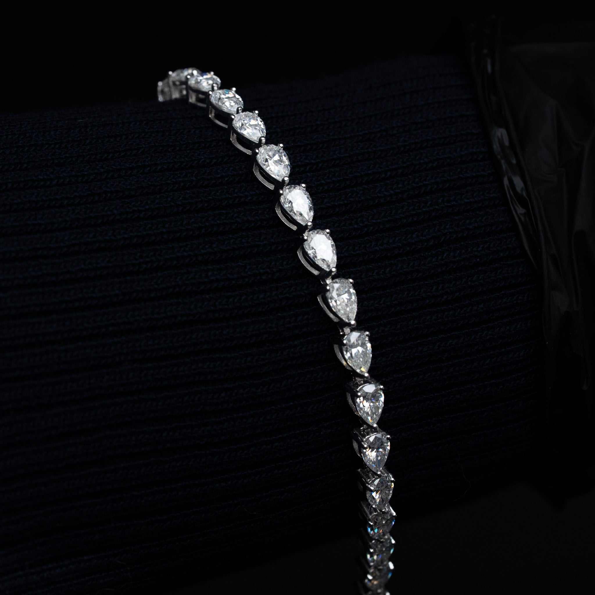 Moissanite Pear Cut Tennis Bracelet 925 Sterling Silver