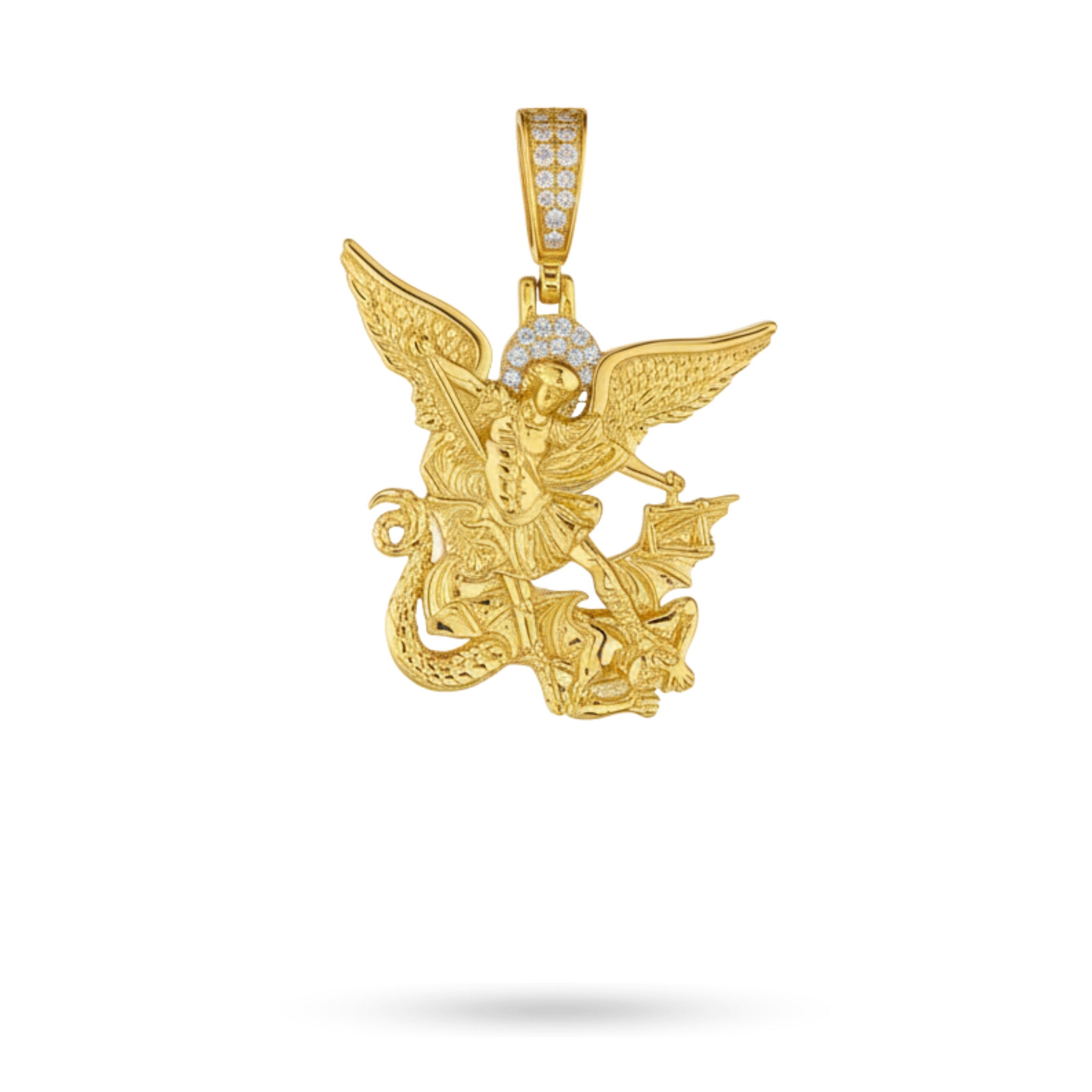 Moissanite Saint Michael Pendant – 925 Silver The Archangel Jewelry