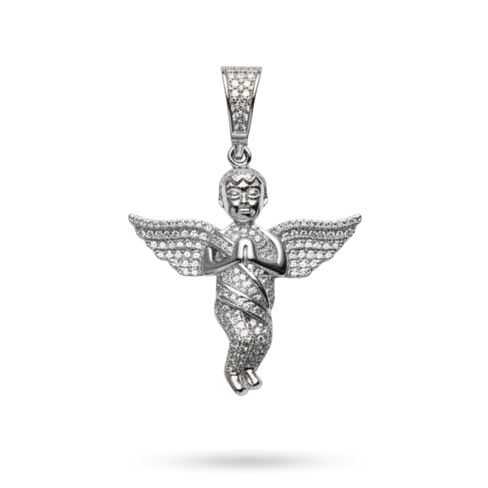 Praying Baby Angel Moissanite 925 Sterling Silver Pendant