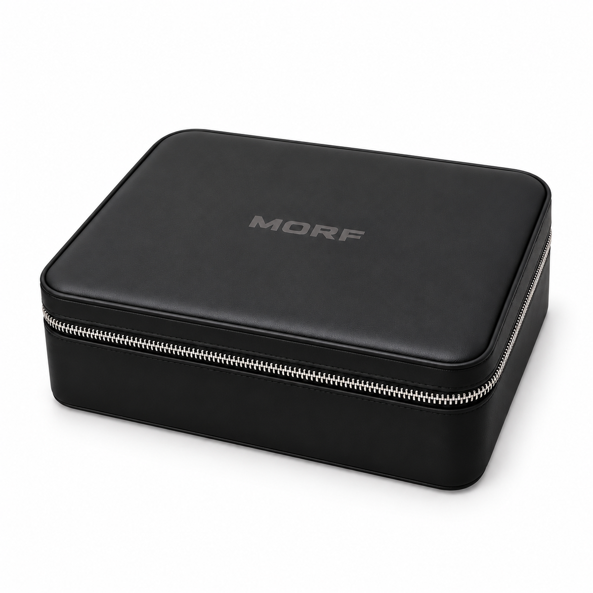 MORF Travel Jewelry Case — Black with Black Suede Interior