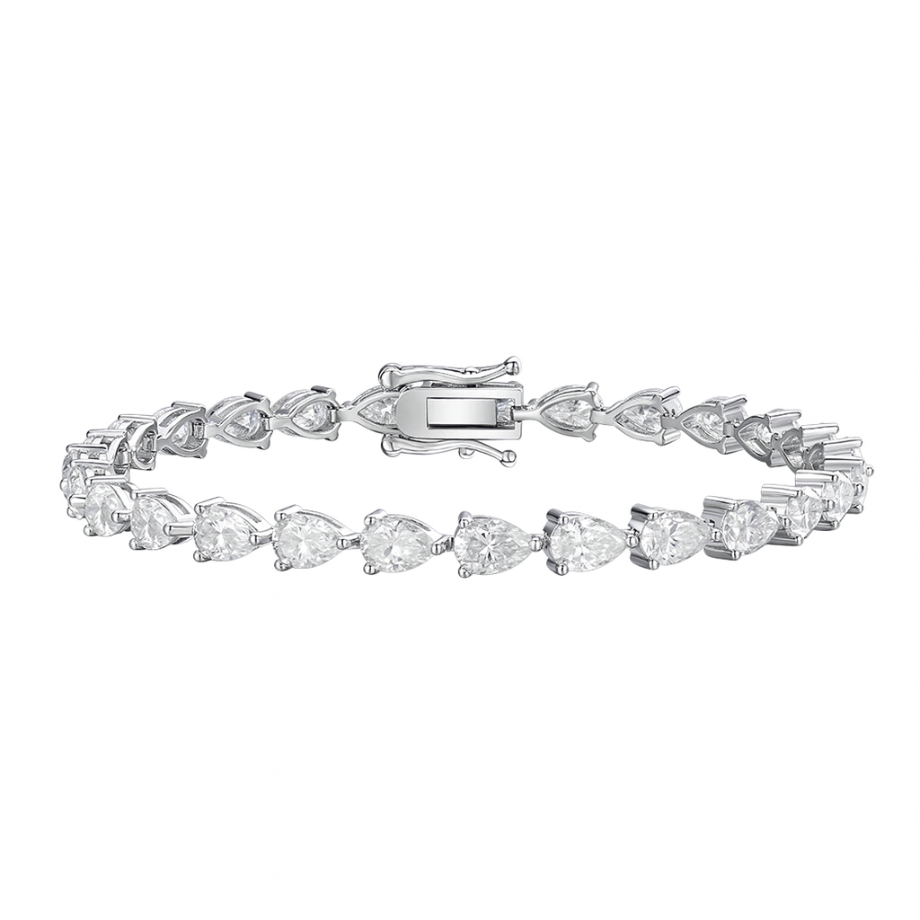 Moissanite Pear Cut Tennis Bracelet 925 Sterling Silver