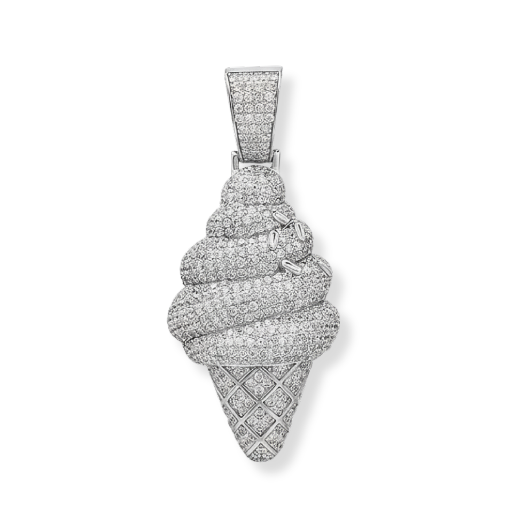Moissanite Ice Cream Pendant 925 Sterling Silver