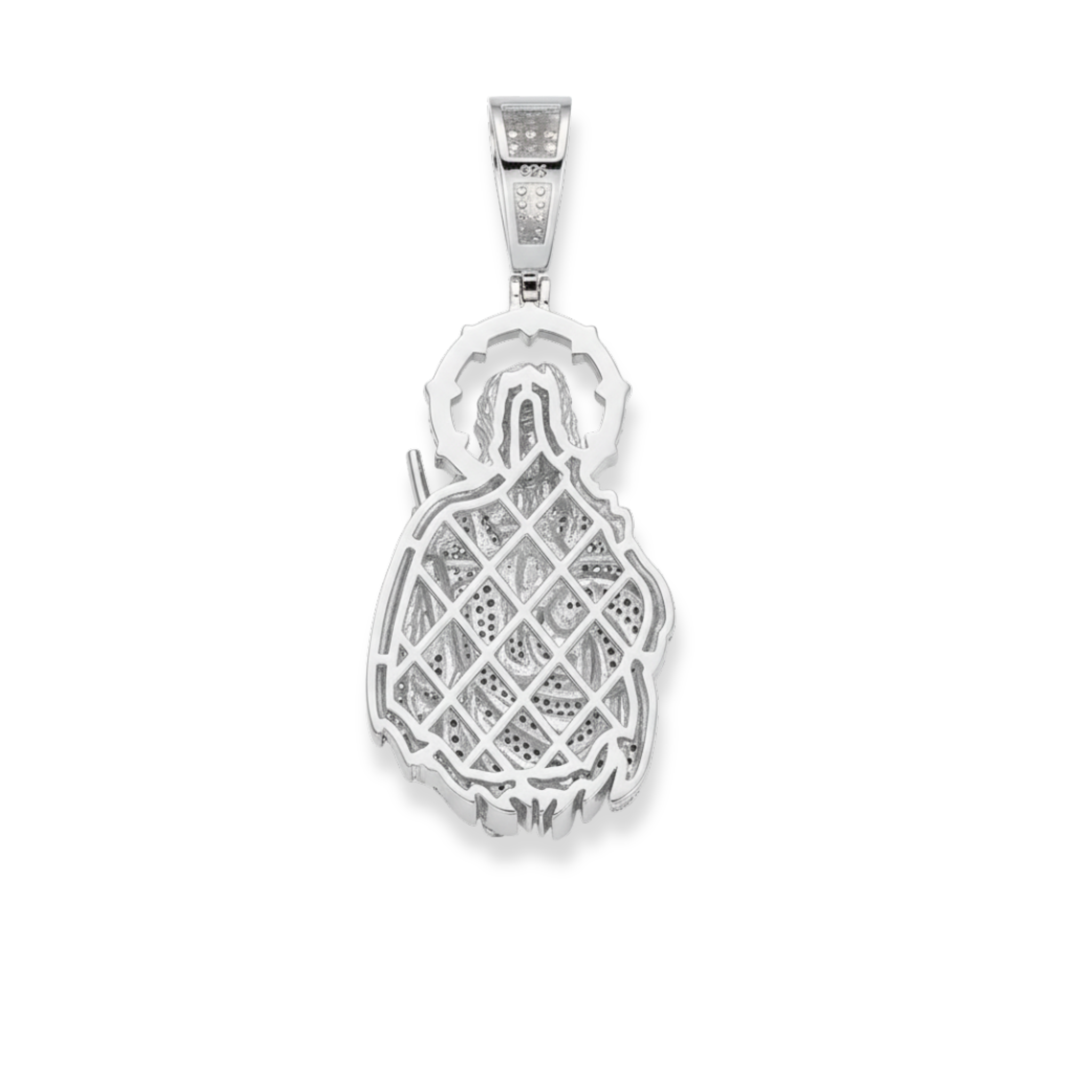 Moissanite Saint Judas Tadeo Pendant in 925 Sterling Silver