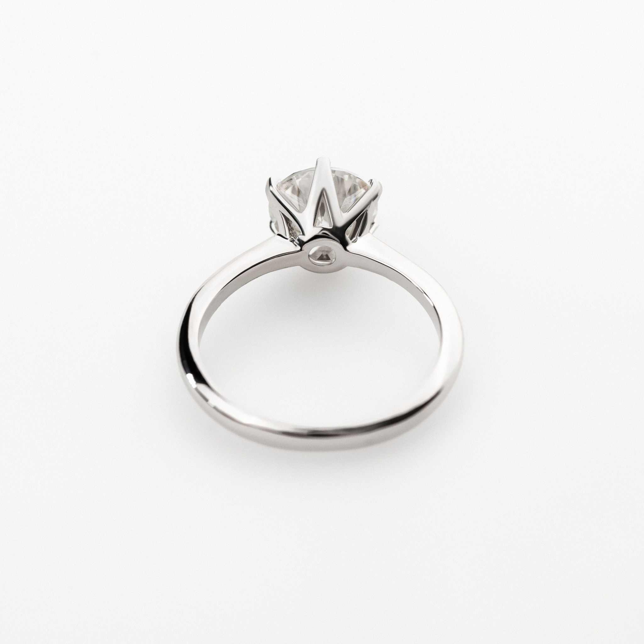 Moissanite 0.5-2 TCW Solitaire Engagement Ring - 925 Sterling Silver