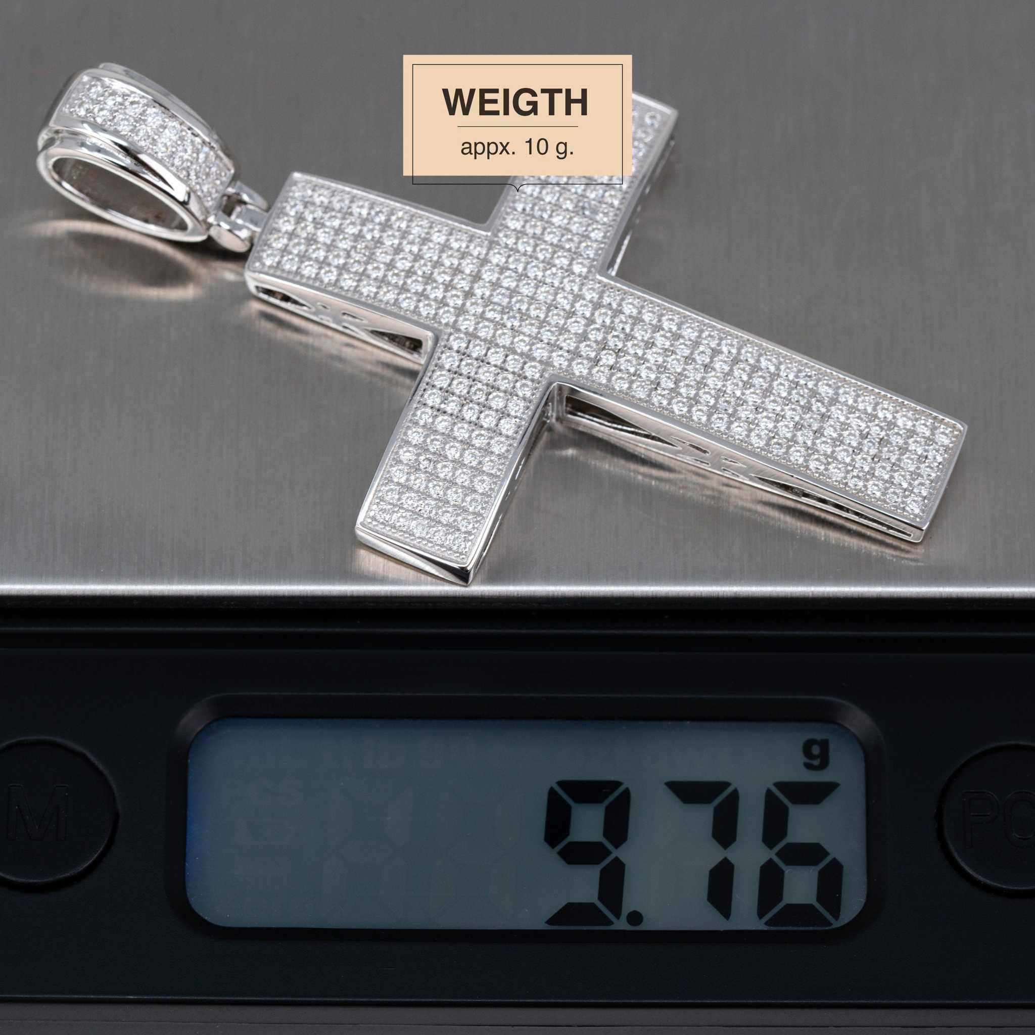 Moissanite Cross Pendant Real 925 Sterling Silver Men's Jewelry