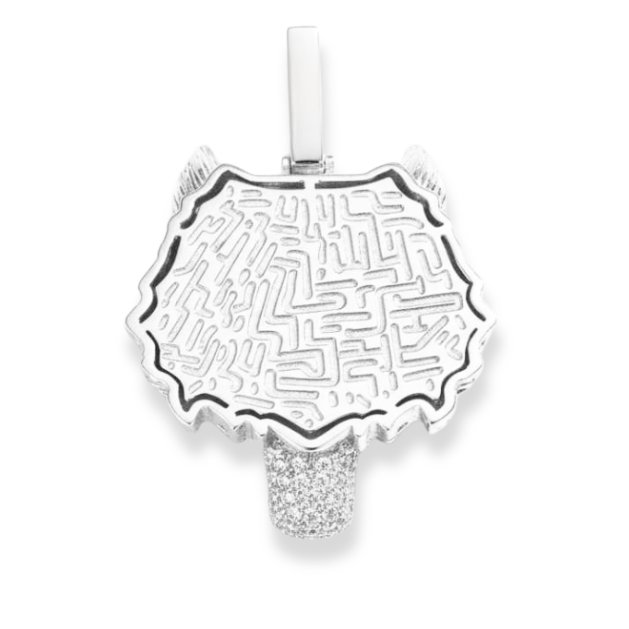 Moissanite Wolf Head Pendant 925 Sterling Silver