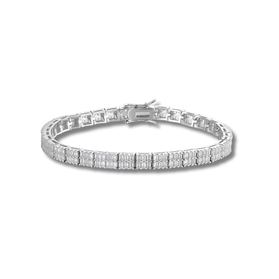 Recarlo - Bracciale Tennis Face Cube In Oro Bianco Con Diamanti Taglio Brillante Ct063 T39se883 D 20 - Foto 7