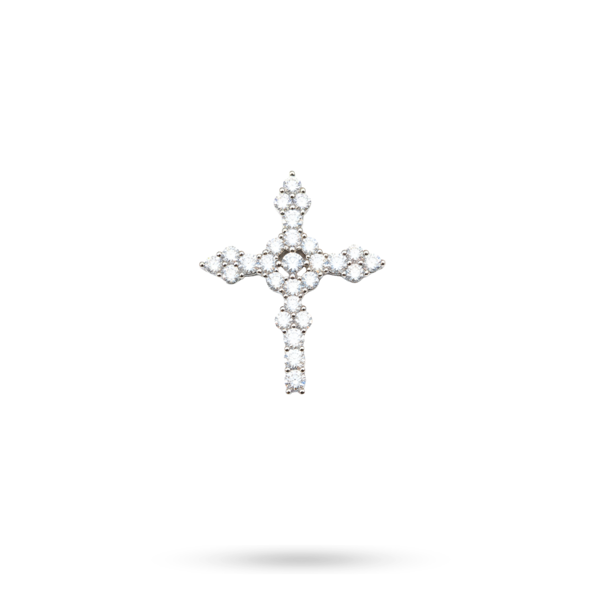Moissanite Clustered Cross Pendant 925 Sterling Silver