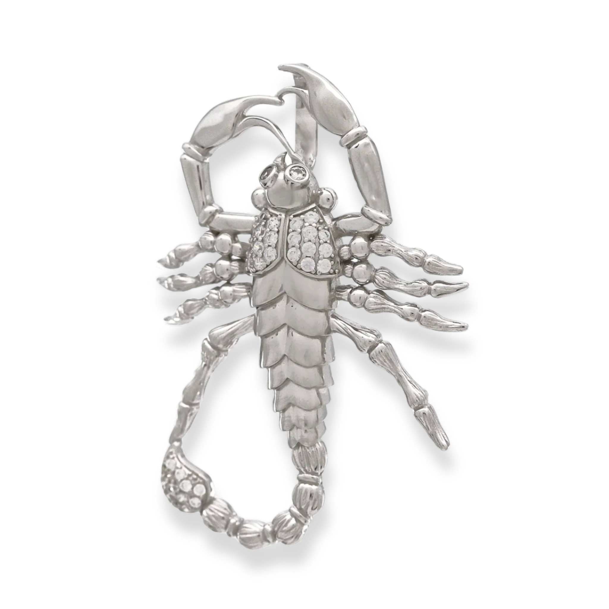 Moissanite Scorpion Pendant 925 Sterling Silver