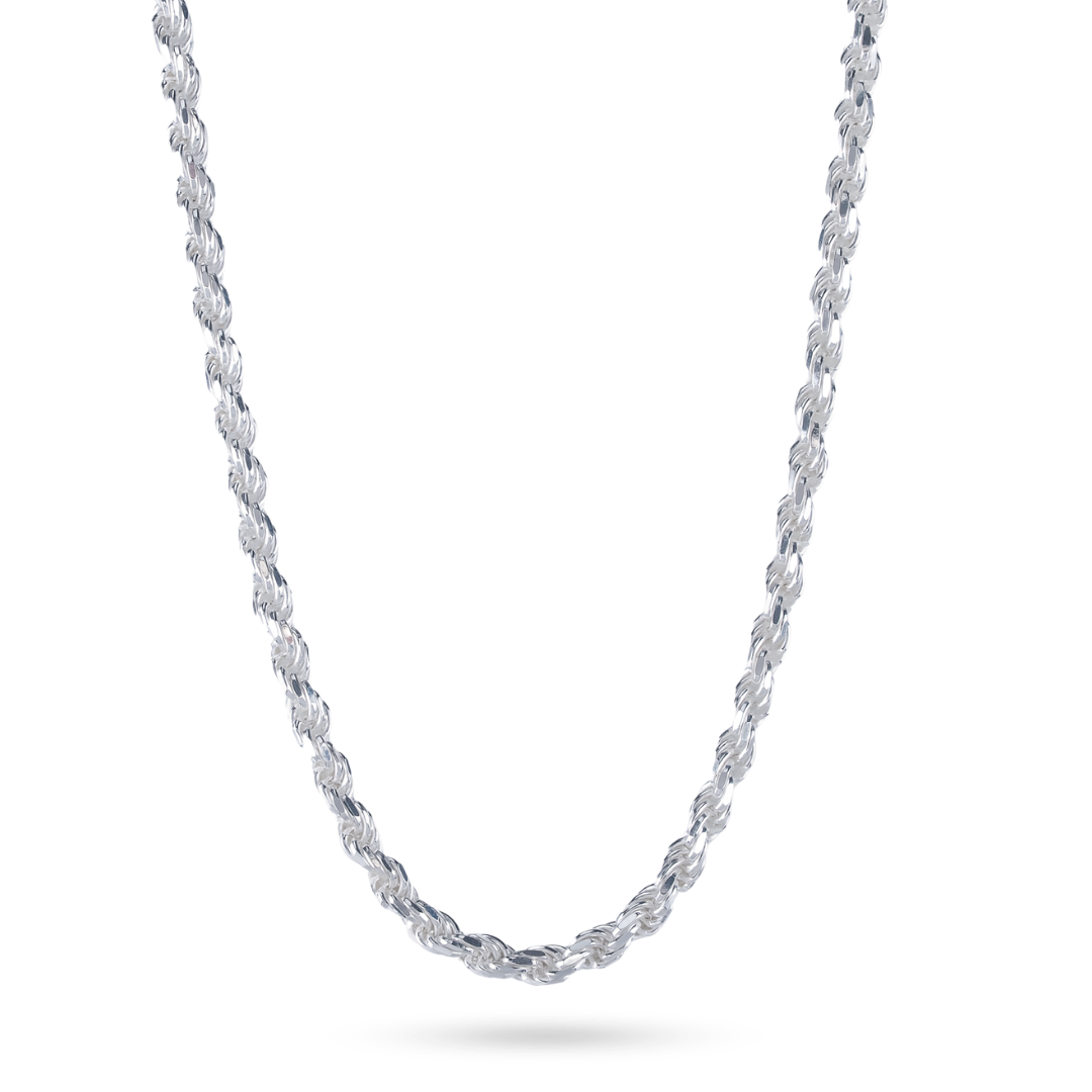 5MM Rope Chain Solid 925 Sterling Silver