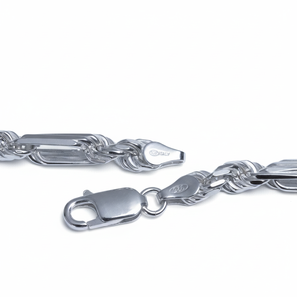 5MM Milano Figarope Chain Solid 925 Sterling Silver
