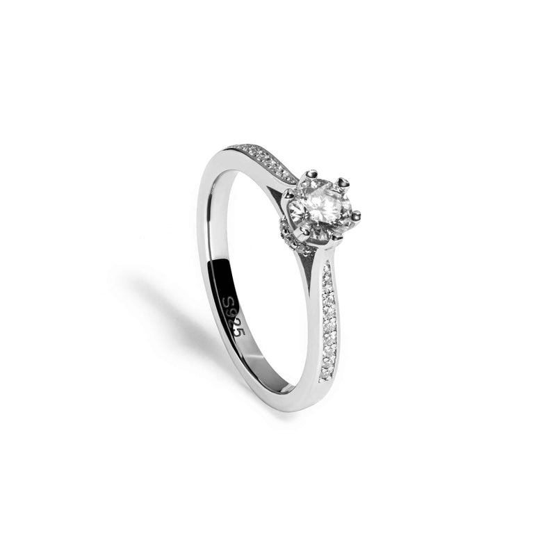 Secret Cathedral Ring in 925 Sterling Silver with Moissanite.