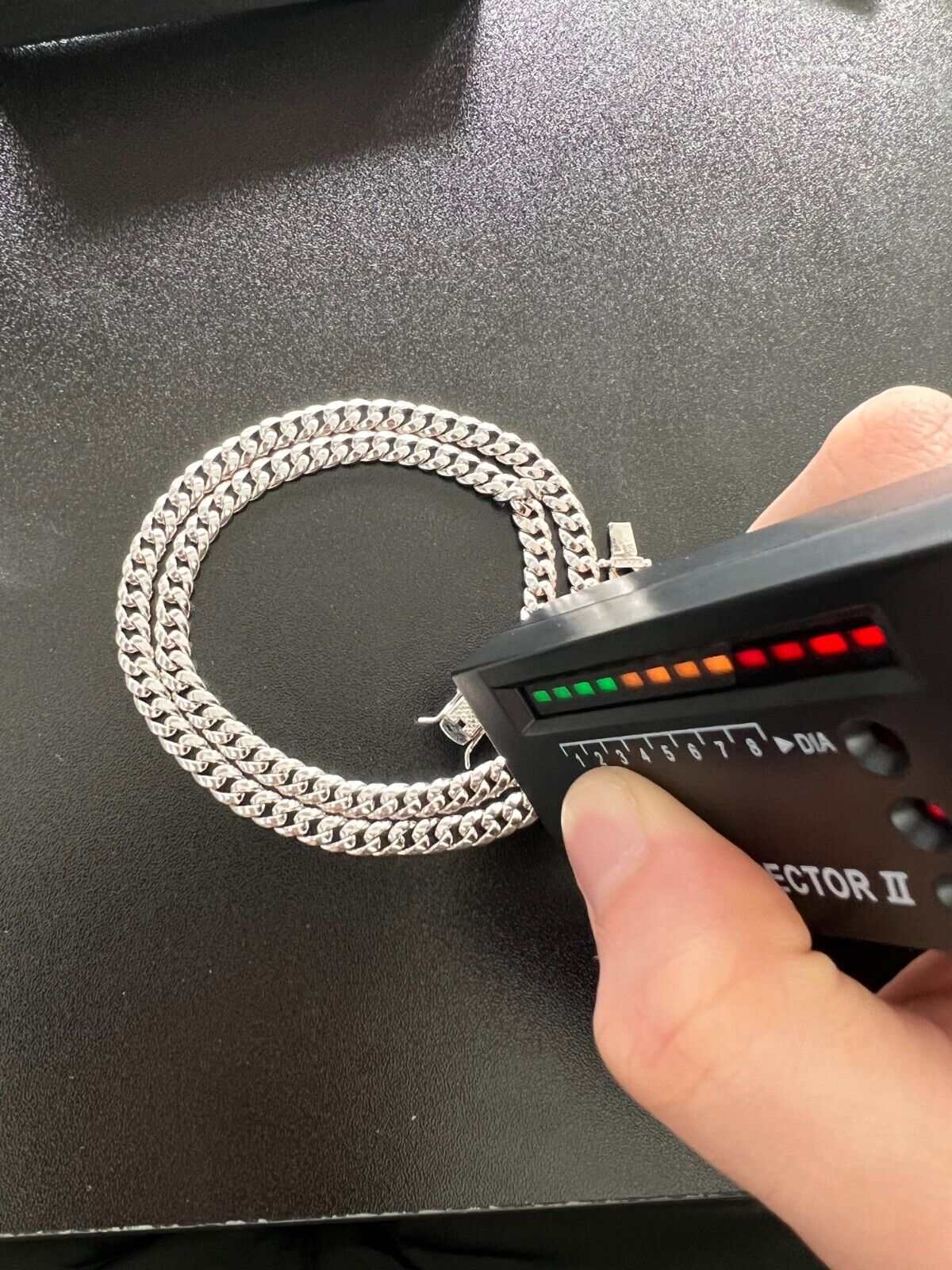 Moissanite Real Cuban Curb Link Chain Hip Hop Solid 925 Silver Necklace with diamond tester.