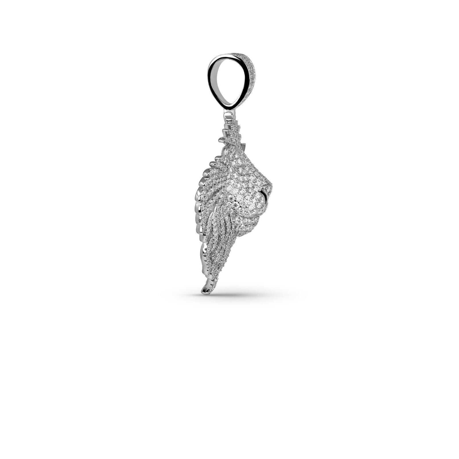 Moissanite Lion Head Iced Pendant 925 Sterling Silver Hip Hop Men Jewelry