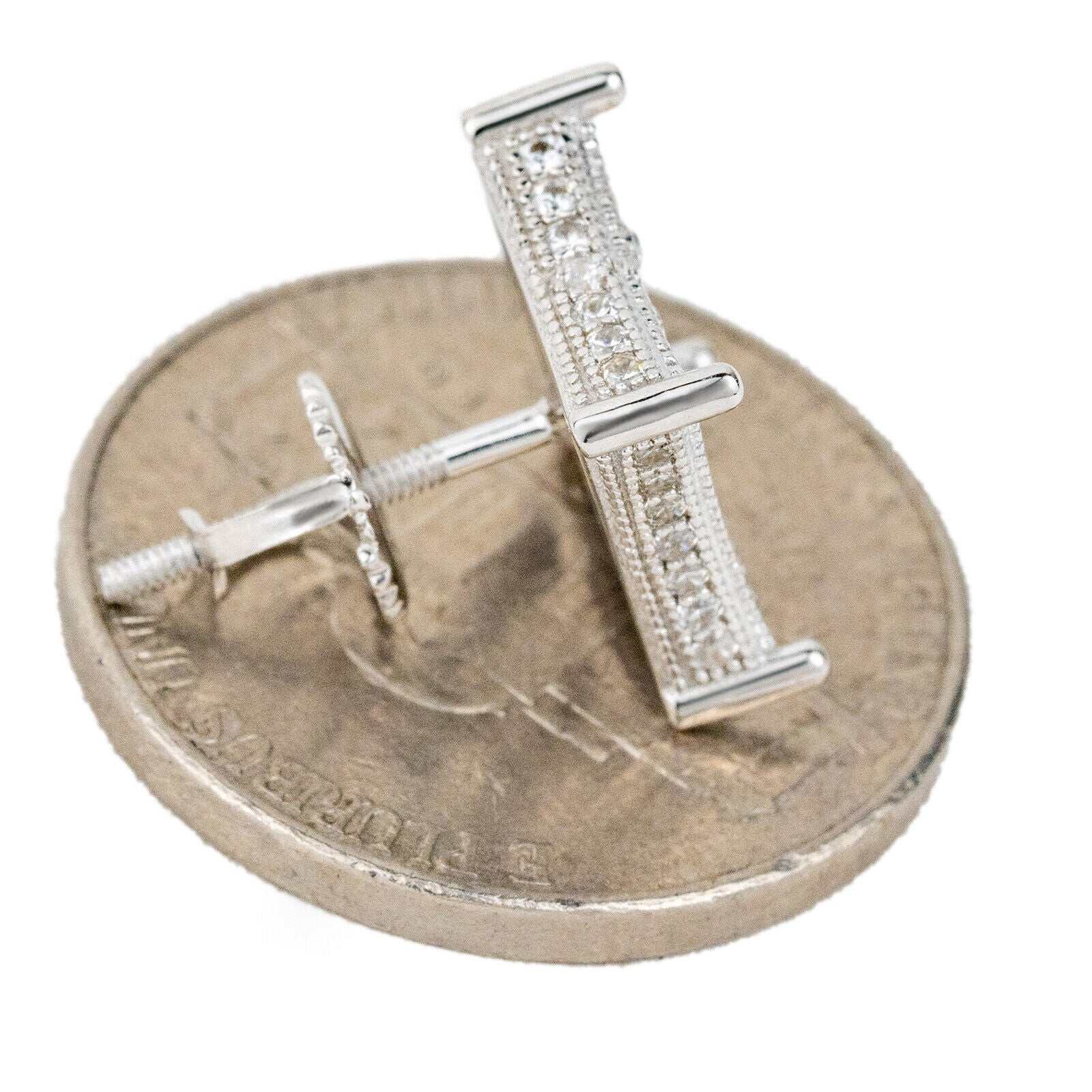 Men's 925 sterling silver kite-shaped earrings with CZ, 10mm hip hop style.