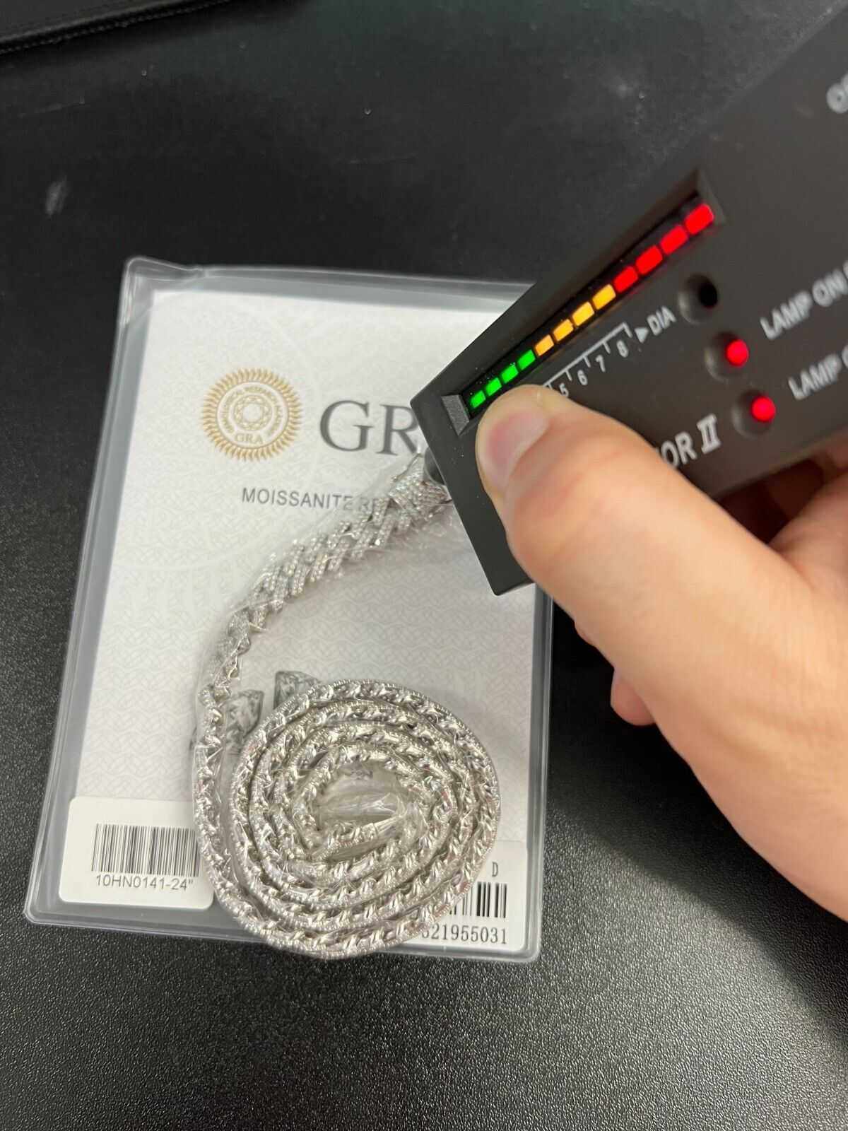 10mm Moissanite Miami Cuban Chain with diamond tester and certificate.