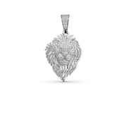 Moissanite Lion Head Iced Pendant, 925 Sterling Silver, 4ct, Hip Hop Jewelry.