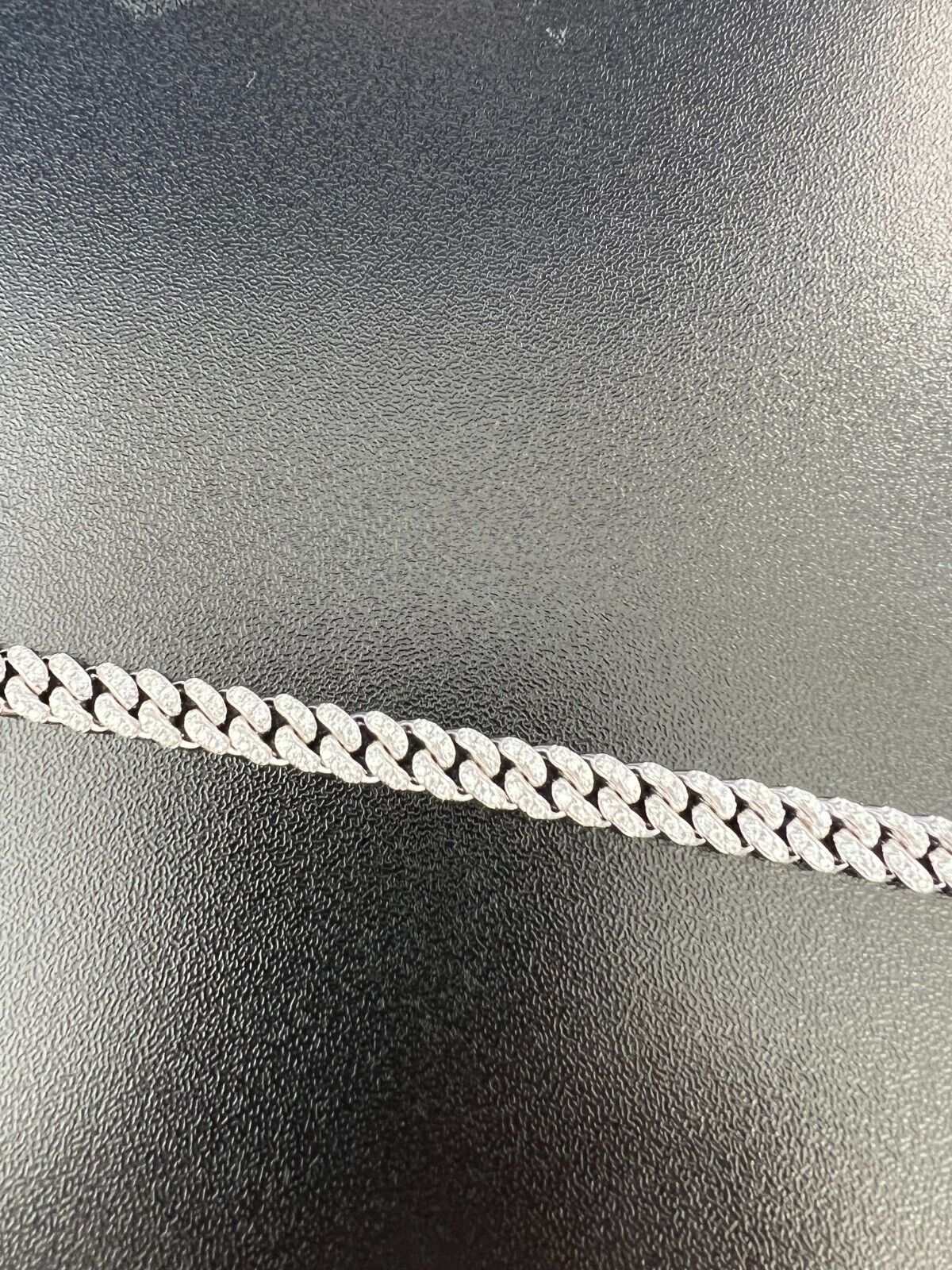 Men's Moissanite Cuban Curb Link Chain Iced Hip Hop Solid 925 Silver Necklace.