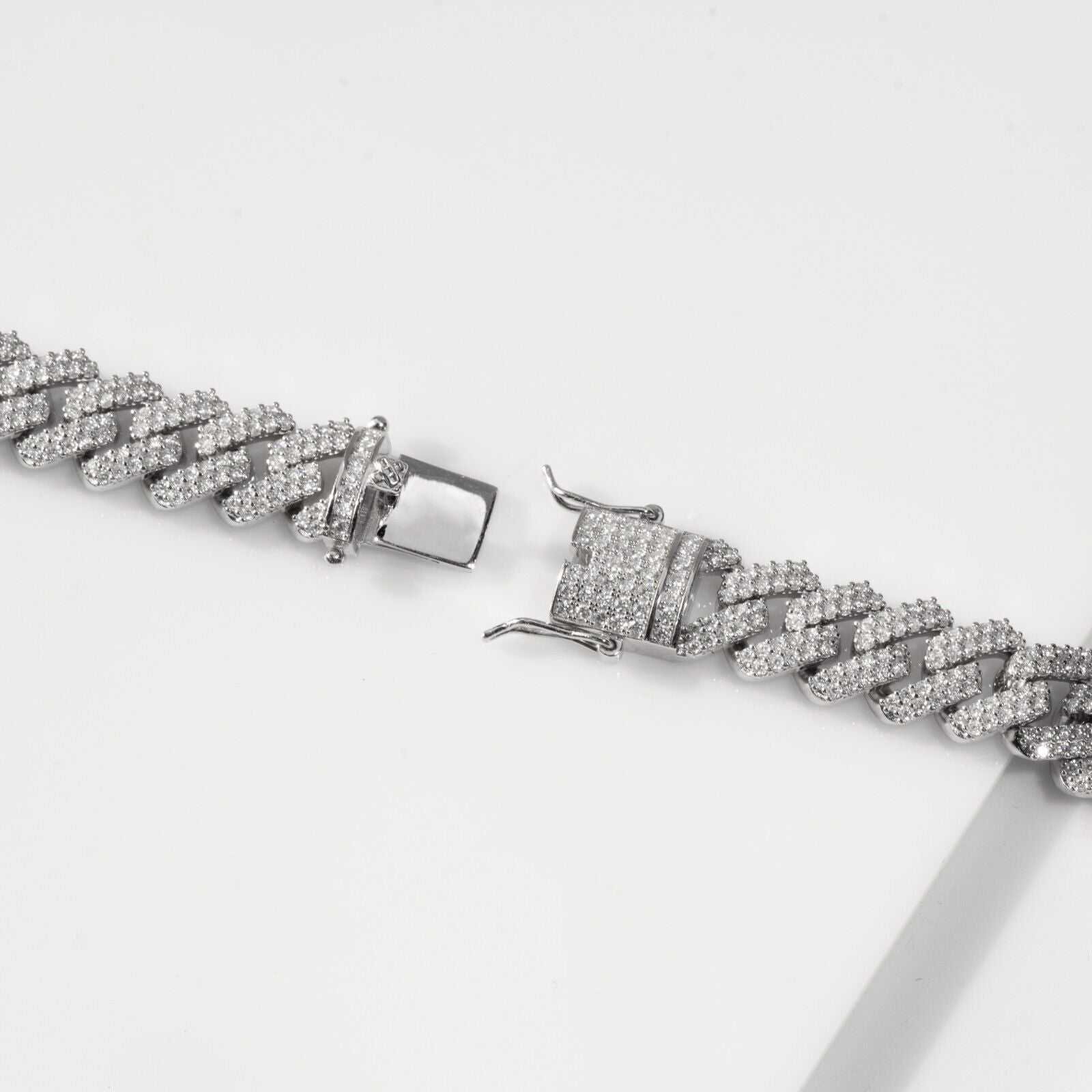23.97ct Moissanite Miami Cuban Link Chain Iced 925 Silver Necklace