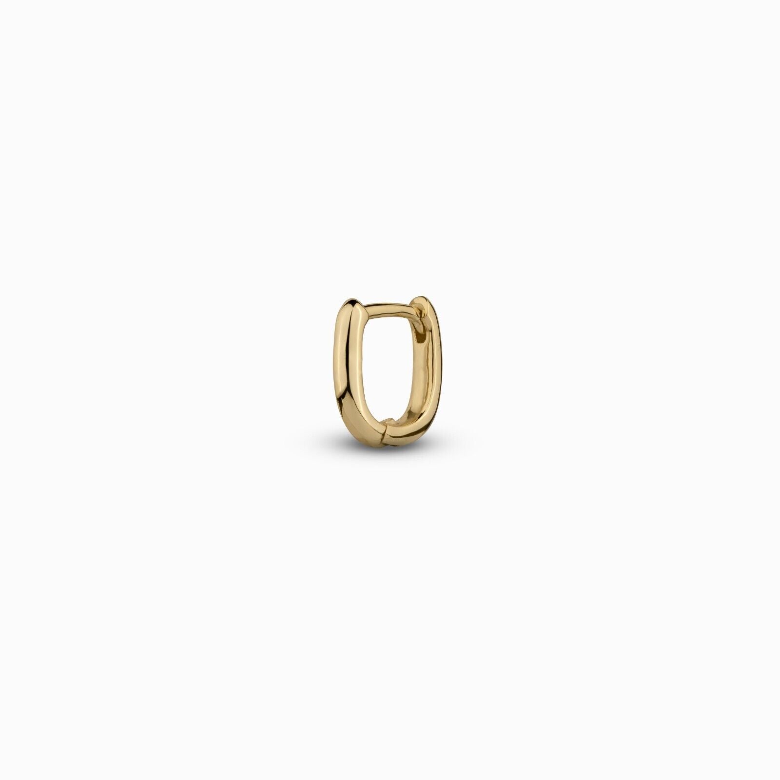 Gold huggie earrings in 14K gold and 925 sterling silver, 10mm design perfect for everyday wear.