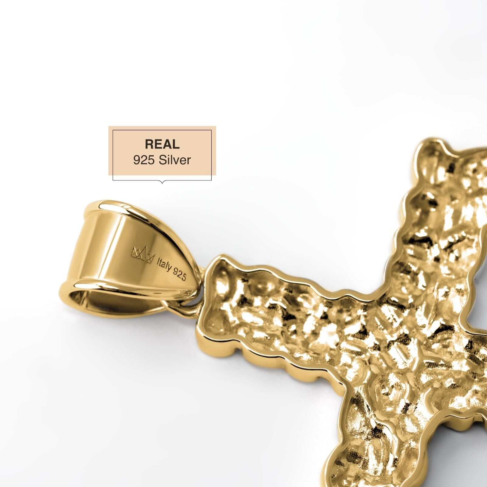 Gold Nugget Cross Pendant