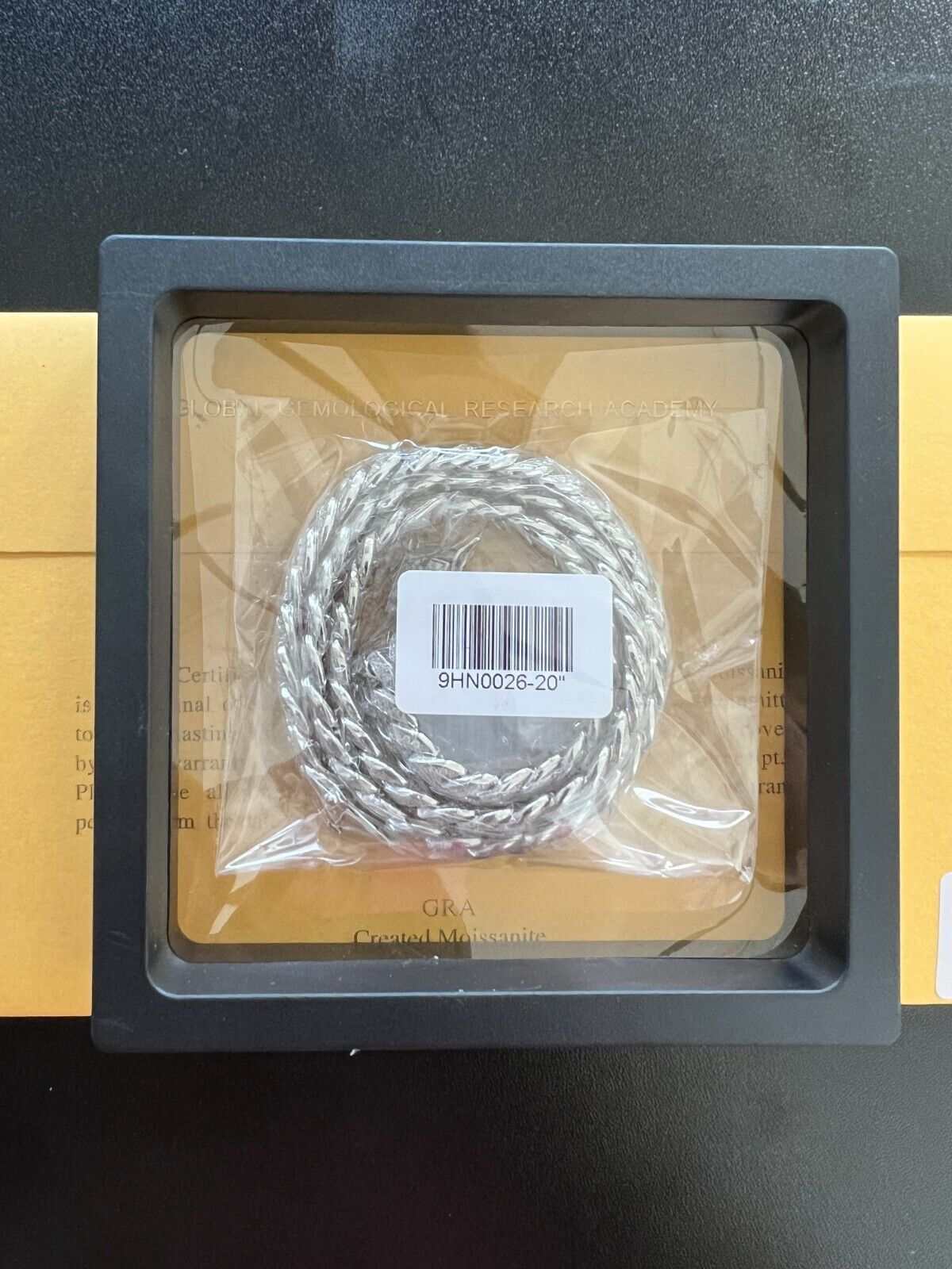 9MM Moissanite Real Miami Cuban Chain in black box with certificate and warranty card.
