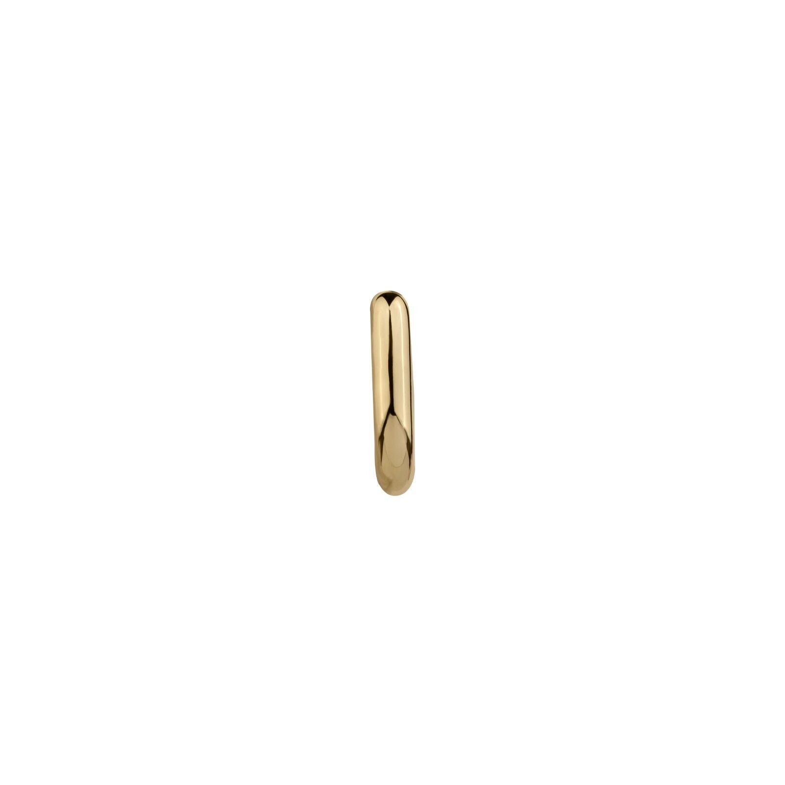 Gold huggie earrings in 14K gold and sterling silver, 10mm round design.