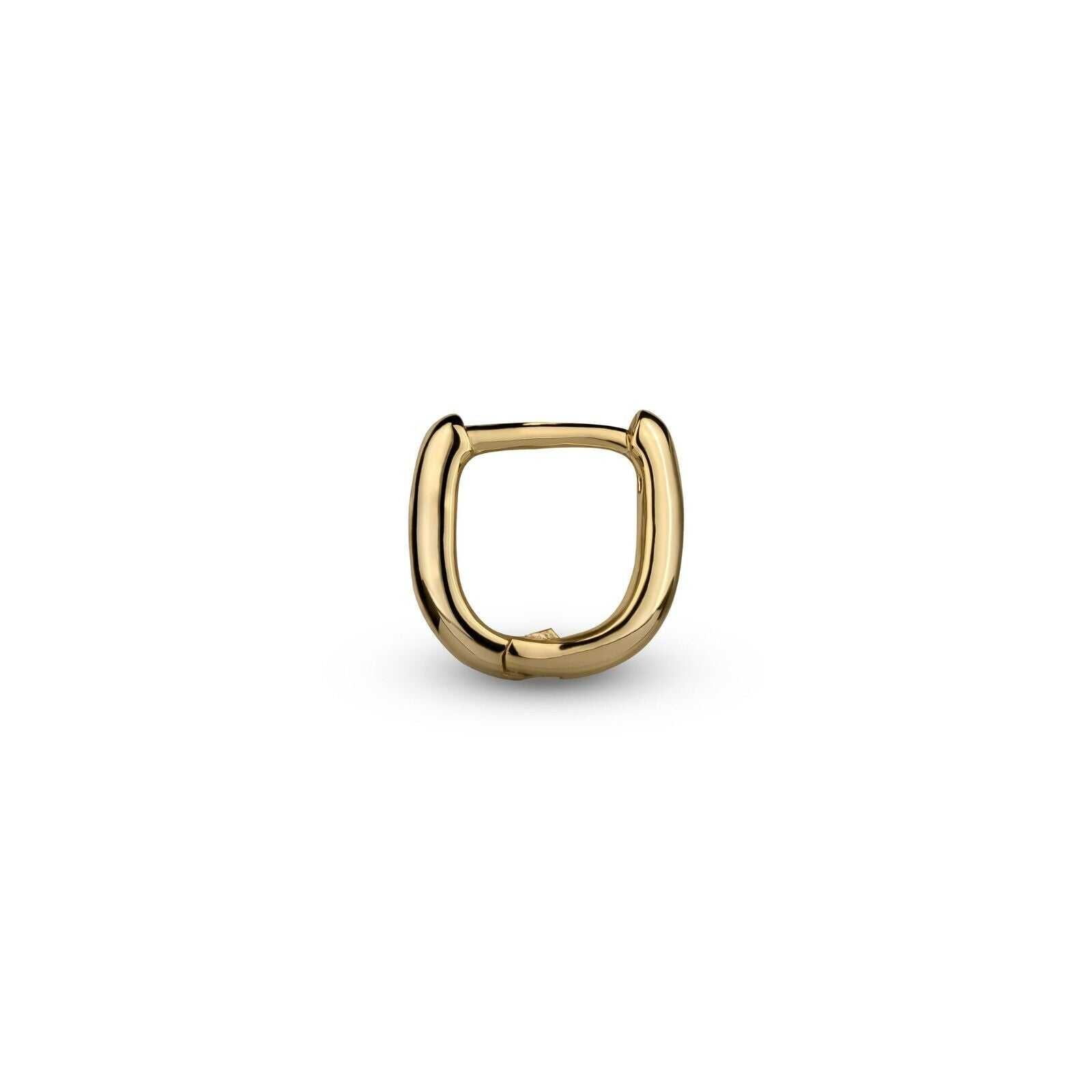 Gold huggie earrings in 14K gold and 925 sterling silver, 10mm round design.