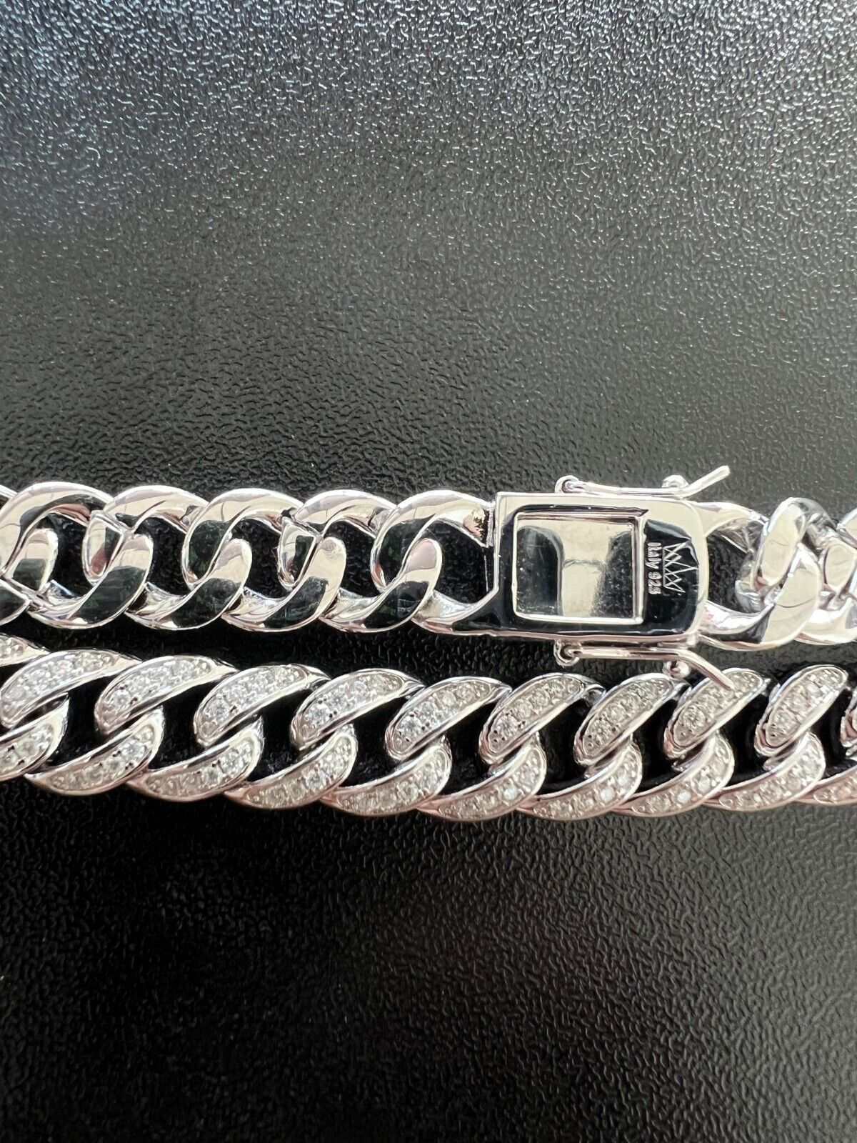9MM Moissanite Real Miami Cuban Chain in 925 Silver with Iced Hip Hop Design