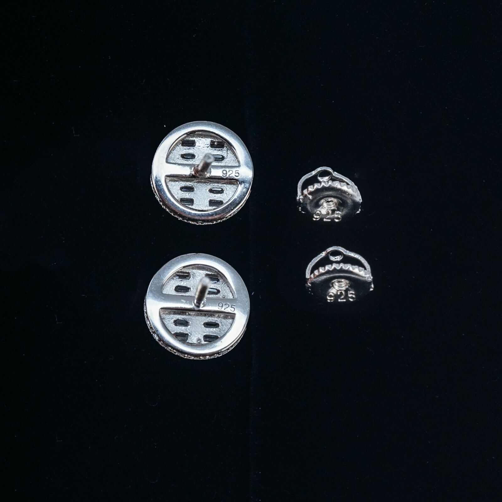 Round Baguette Stud Earrings