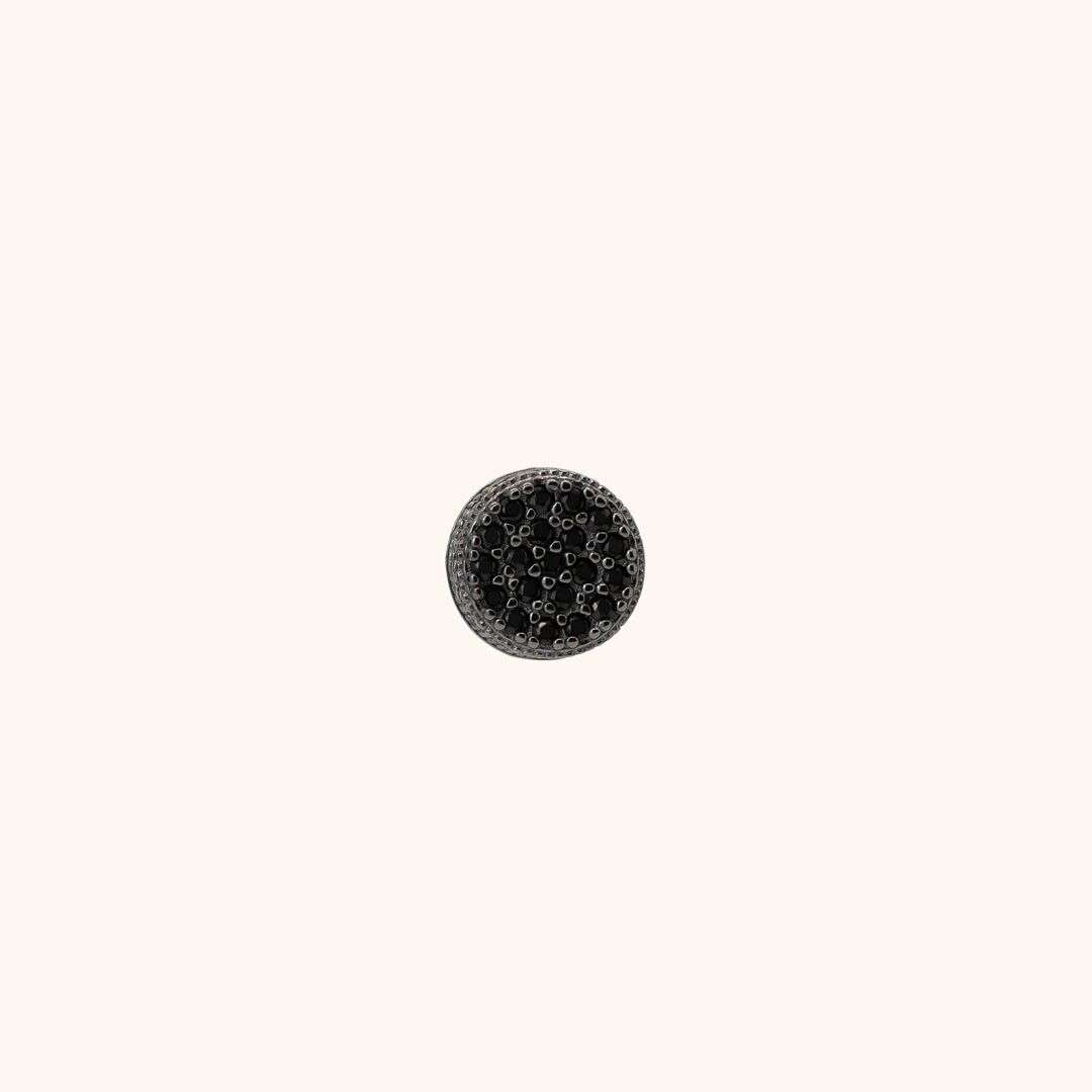 Black Round Stud Earrings