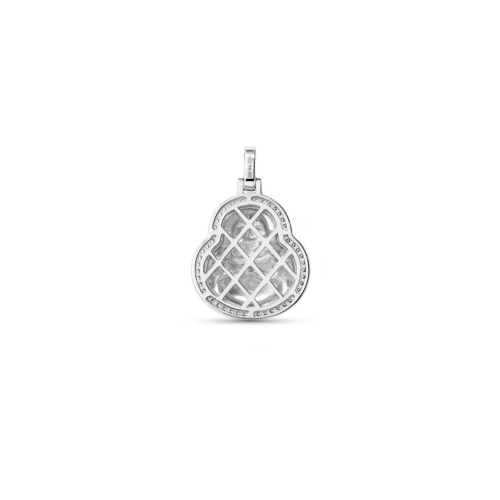 Real 925 Sterling Silver Buddha Pendant w/ Rope Chain Mens Ladies CZ Necklace