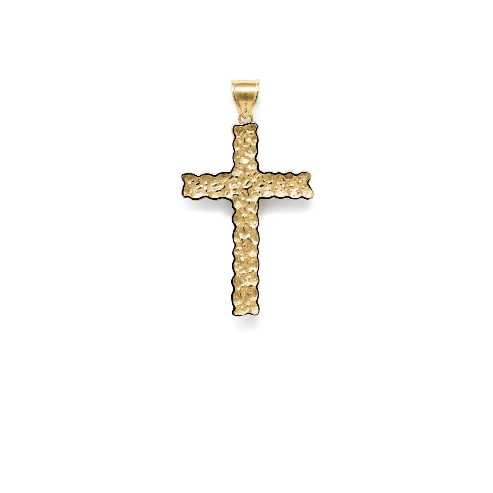Gold Nugget Cross Pendant