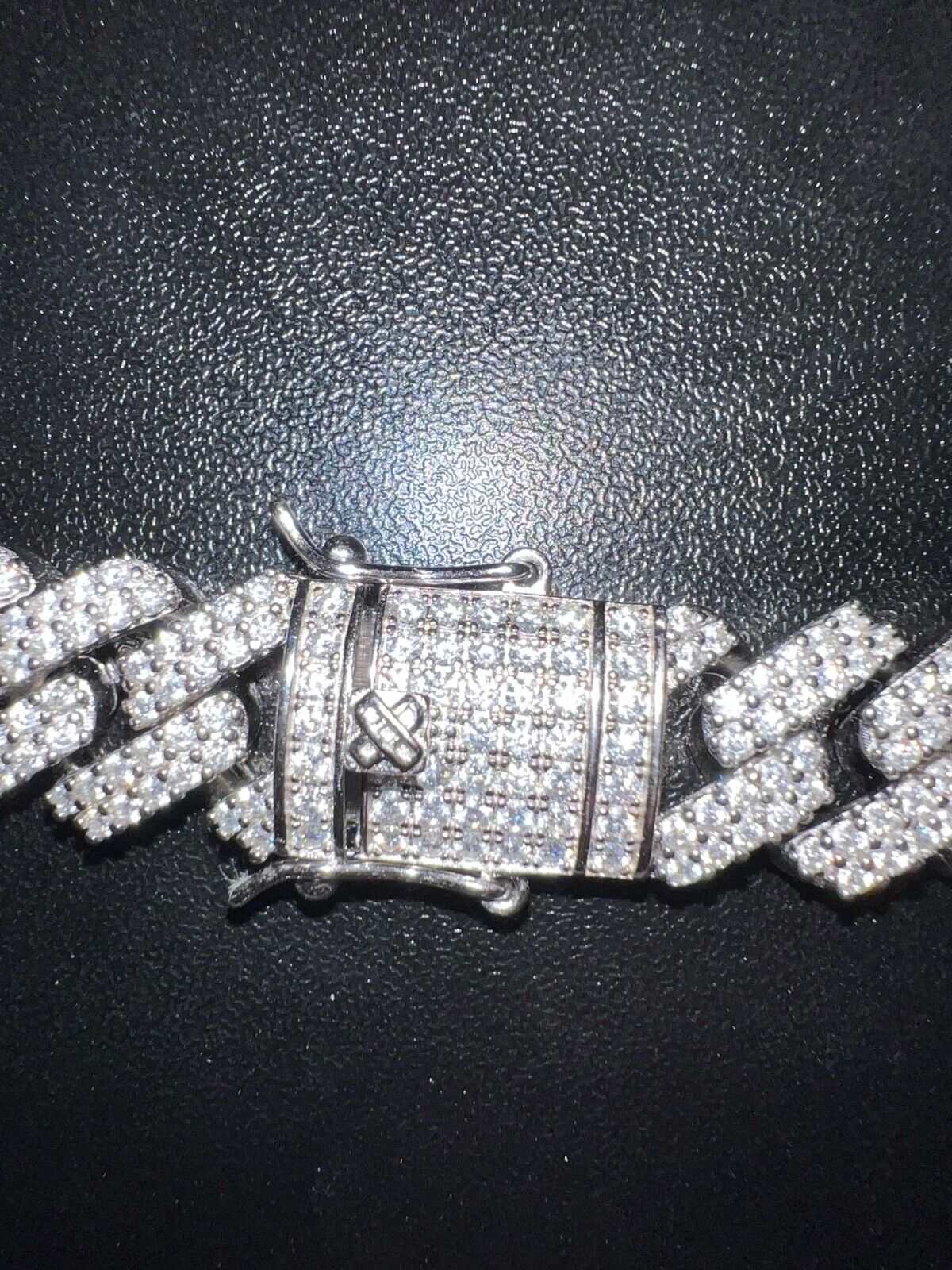 97ct Moissanite Miami Cuban Link Chain Iced Hip Hop Silver Necklace