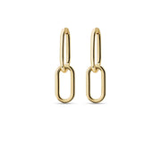 Link earrings with delicate chain design in 18K gold-plated brass.