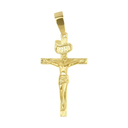 14K gold vermeil Jesus cross crucifix pendant on solid 925 sterling silver